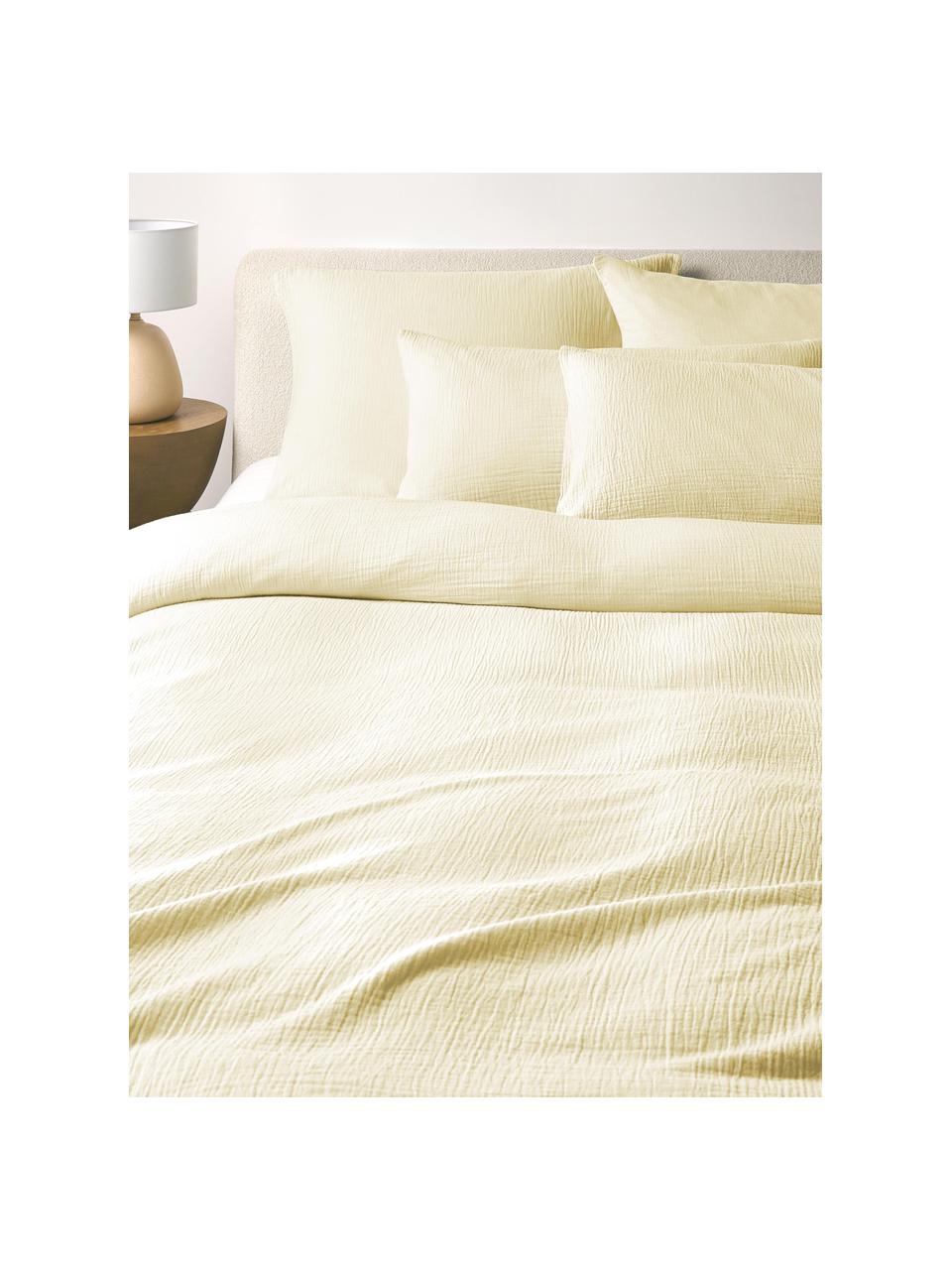 Funda de almohada de muselina Odile, Amarillo, An 45 x L 110 cm