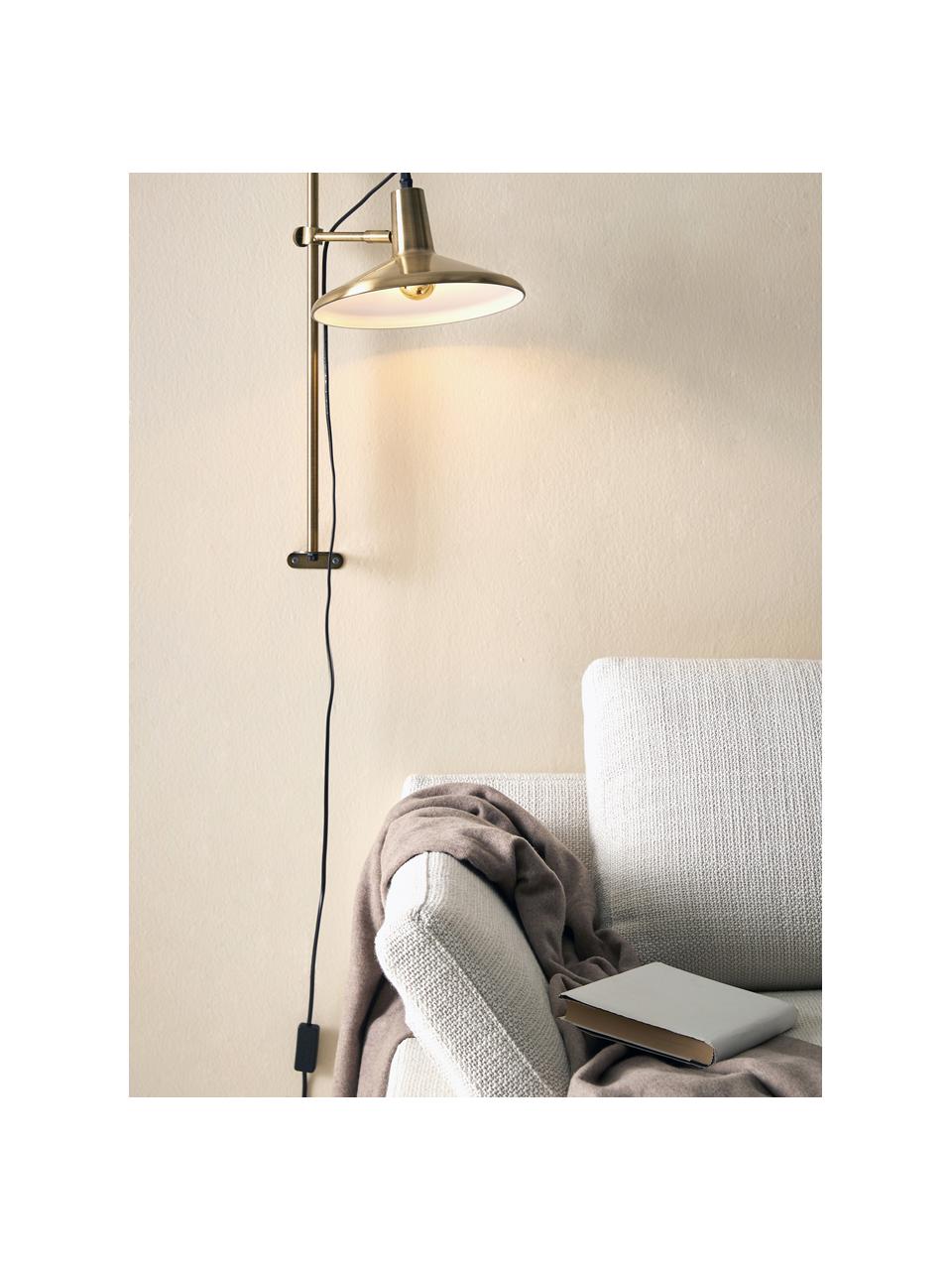 Veľká nastaviteľná nástenná lampa Twiss, Mosadzné odtiene, H 40 x V 50 cm