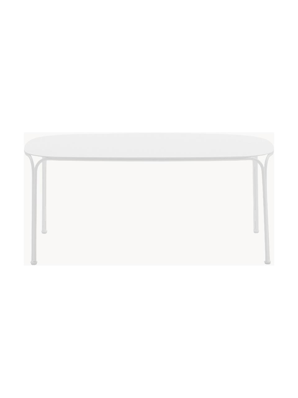 Table basse de jardin Hiray, Acier galvanisé, laqué, Blanc, larg. 90 x prof. 59 cm