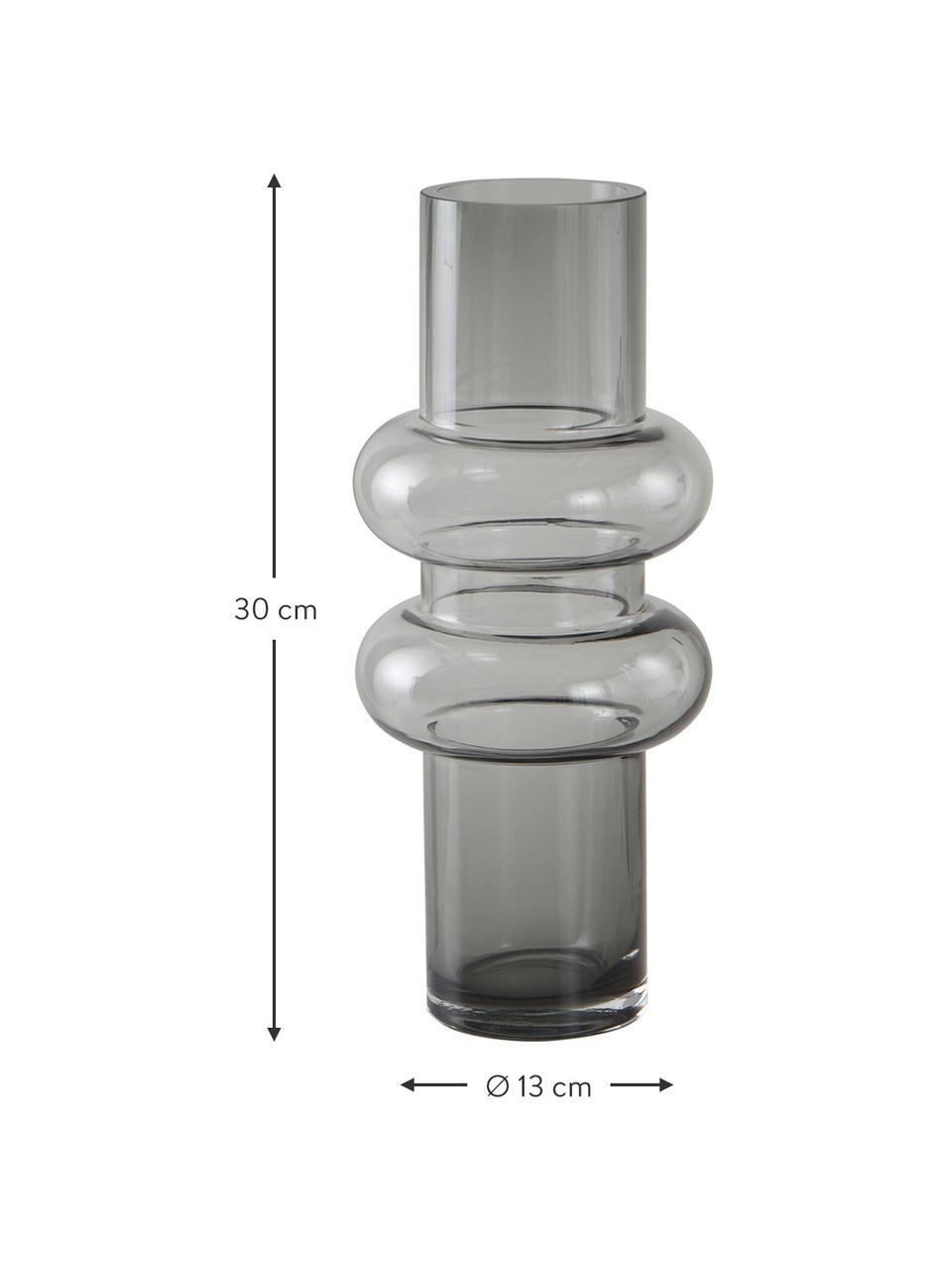 Vase Bulan aus getöntem Glas, Glas, Grau, Ø 13 x H 30 cm