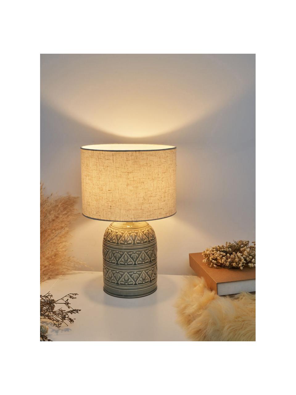 Lampe à poser Tender Pearl, Blanc crème, grège, Ø 23 x haut. 36 cm