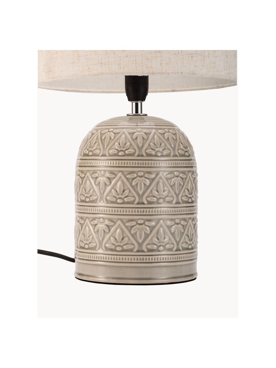 Stolní lampa Tender Pearl, Krémově bílá, greige, Ø 23 cm, V 36 cm