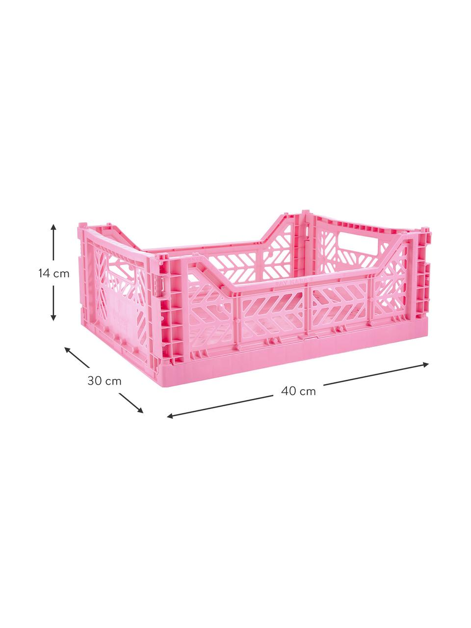 Boîte de rangement pliable Baby Pink, Plastique recyclable, Rose, larg. 40 x haut. 14 cm