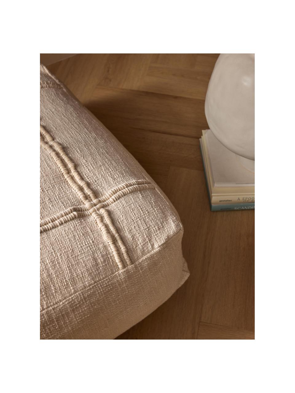 Handgemaakte katoenen vloerkussen Catalina, 100% katoen

Het in dit product gebruikte materiaal is getest op schadelijke stoffen en gecertificeerd volgens STANDARD 100 door OEKO-TEX®, 6457CIT, CITEVE., Lichtbeige, B 70 x H 25 cm