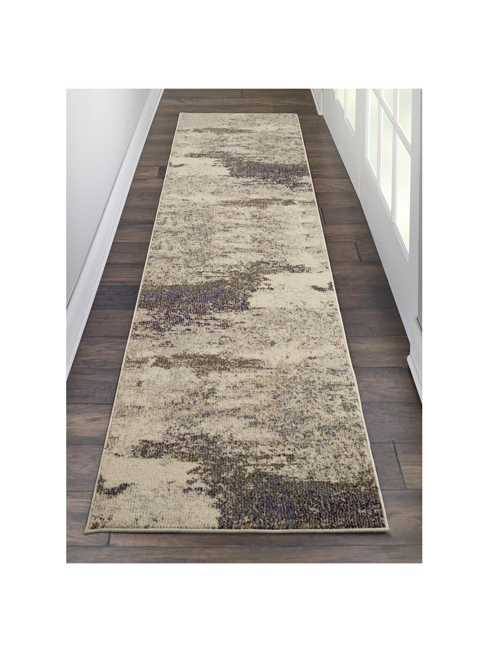 Alfombra de diseño Celestial, Parte superior: 100% polipropileno, Reverso: yute, Tonos beige, An 60 x L 180 cm