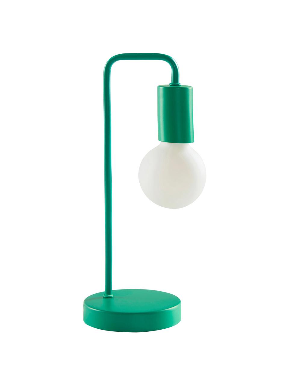 Lámpara de mesa Cascais, Pantalla: metal recubierto, Cable: cubierto en tela, Verde, Ø 14 cm