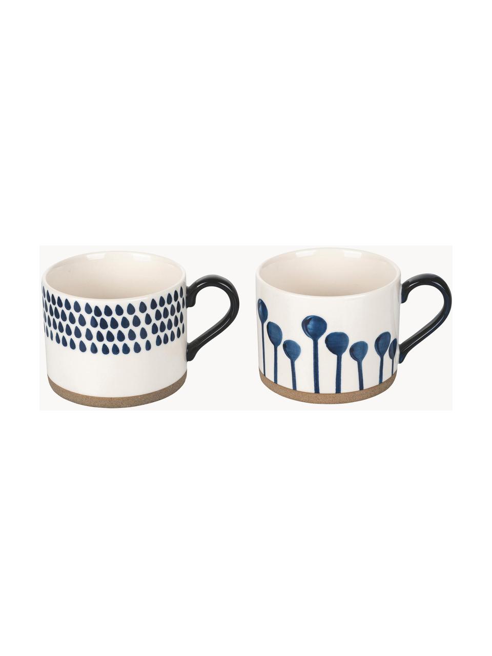 Mokken Masai, set van 2, Beenderporselein (porselein)
Fine Bone China is een zacht porselein, dat zich vooral onderscheidt door zijn briljante, doorschijnende glans., Blauw, wit, patroon, Ø 8 x H 8 cm, 400 ml