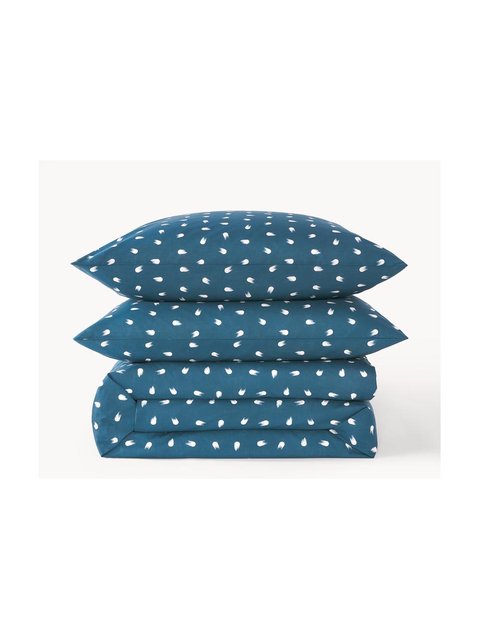 Baumwoll-Bettdeckenbezug Amma mit Tupfen-Muster, Webart: Renforcé Fadendichte 144 , Graublau, B 135 x L 200 cm