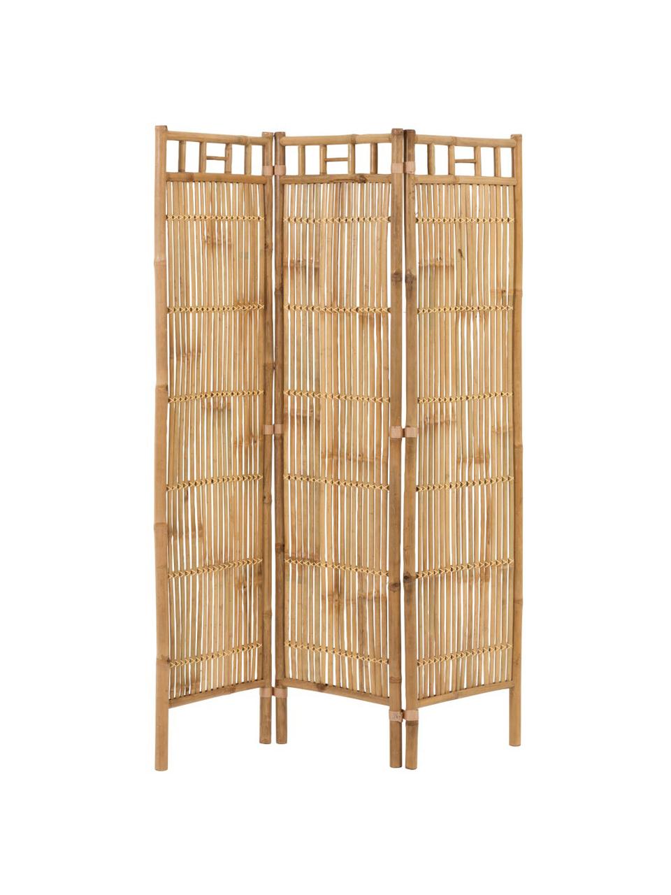 Parawan z rattanu Screen, Trzcina, rattan, drewno bambusowe, Beżowy, S 119 x W 193 cm