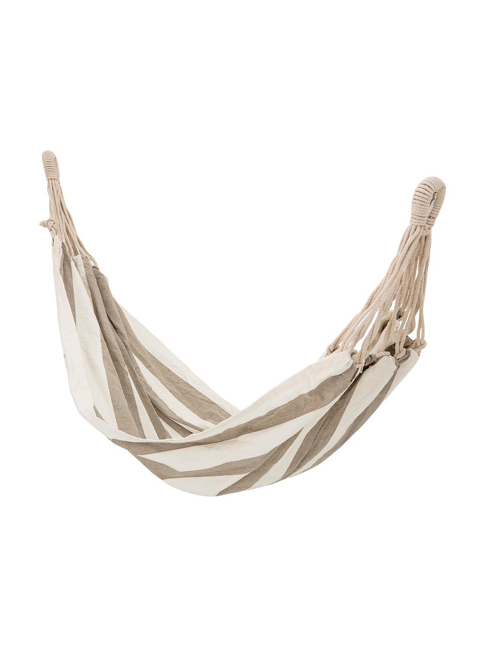 Hamaca de algodón Lazy, Algodón, Blanco, beige, An 100 x L 270 cm