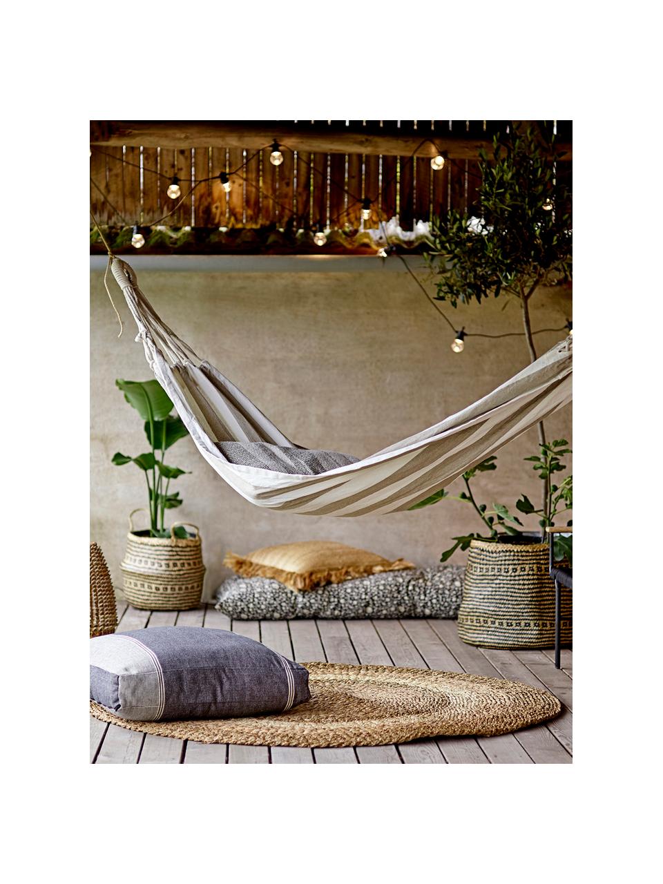 Amaca in cotone con motivo a righe Lazy, Cotone, Bianco, beige, Larg. 100 x Lung. 270 cm