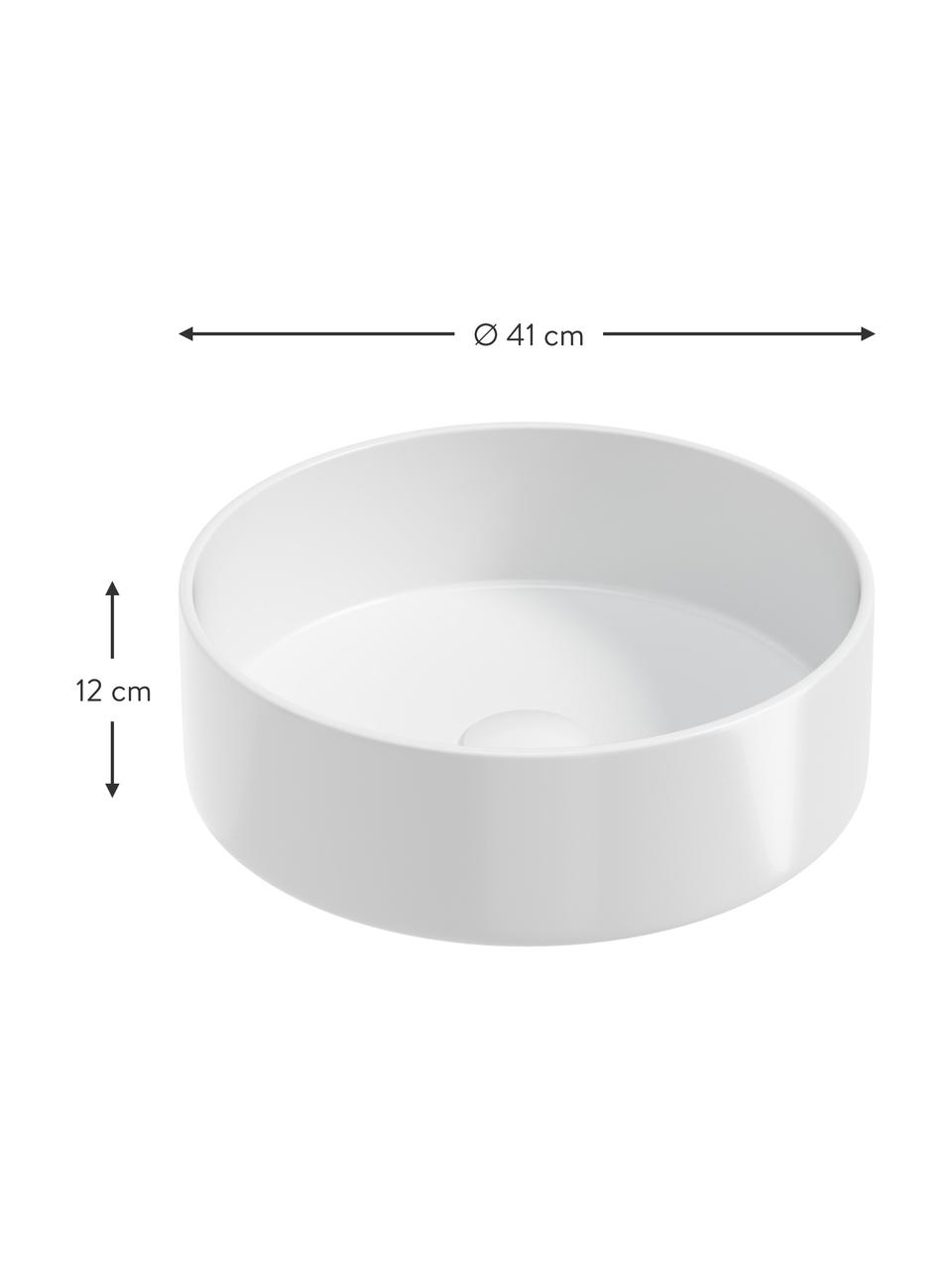 Keramische opzetwastafel Orsal, Ø 41 cm, Keramiek, Wit, Ø 41 x H 12 cm