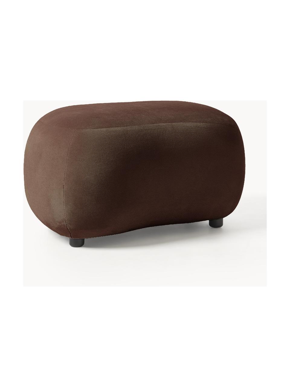 Pouf Alba, Tissu brun foncé, larg. 70 x haut. 42 cm, courbé à gauche