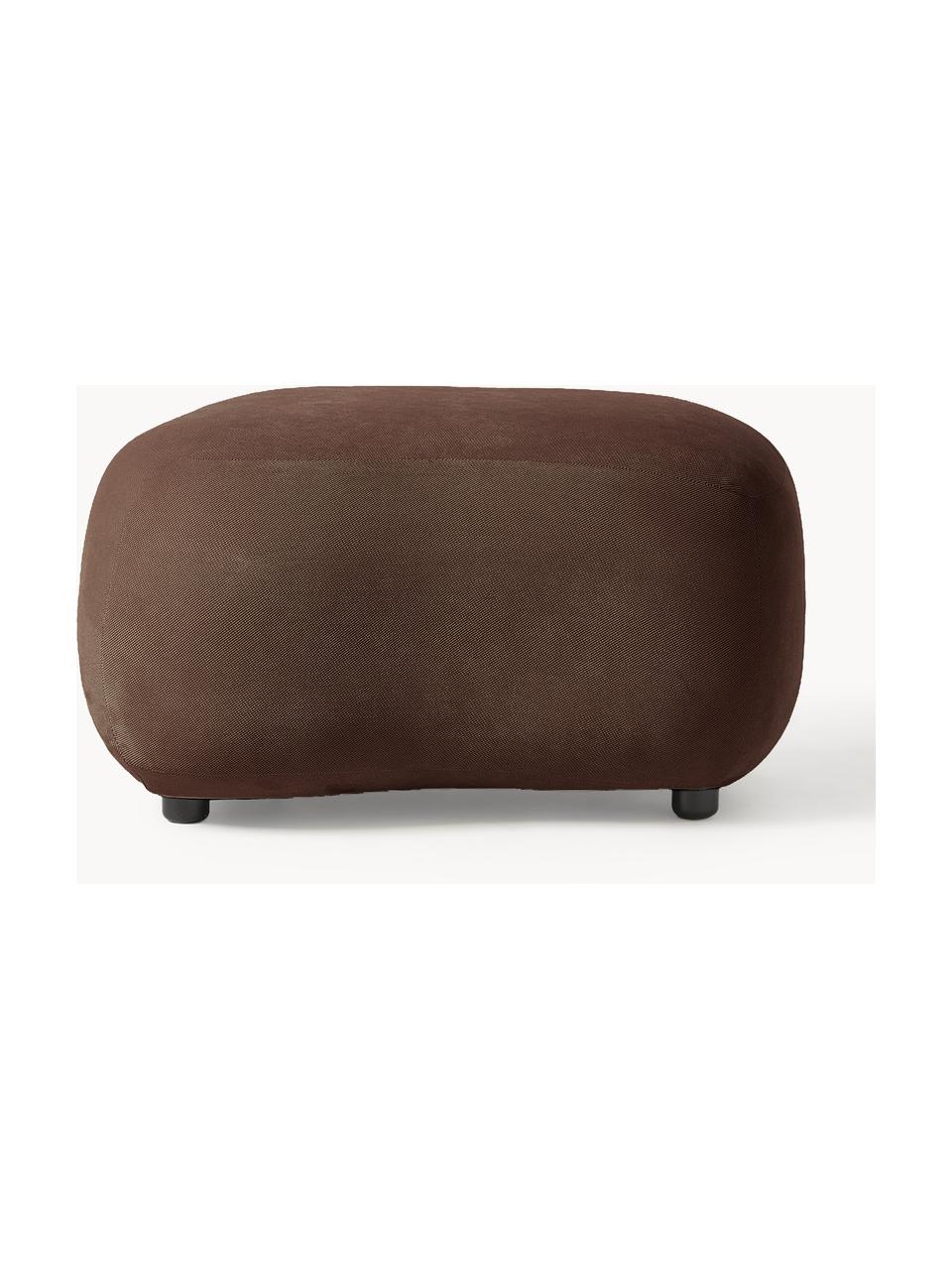 Hocker Alba, Bezug: 97 % Polyester, 3% Nylon , Füße: Kunststoff Dieses Produkt, Webstoff Dunkelbraun, B 70 x H 42 cm, gebogen links