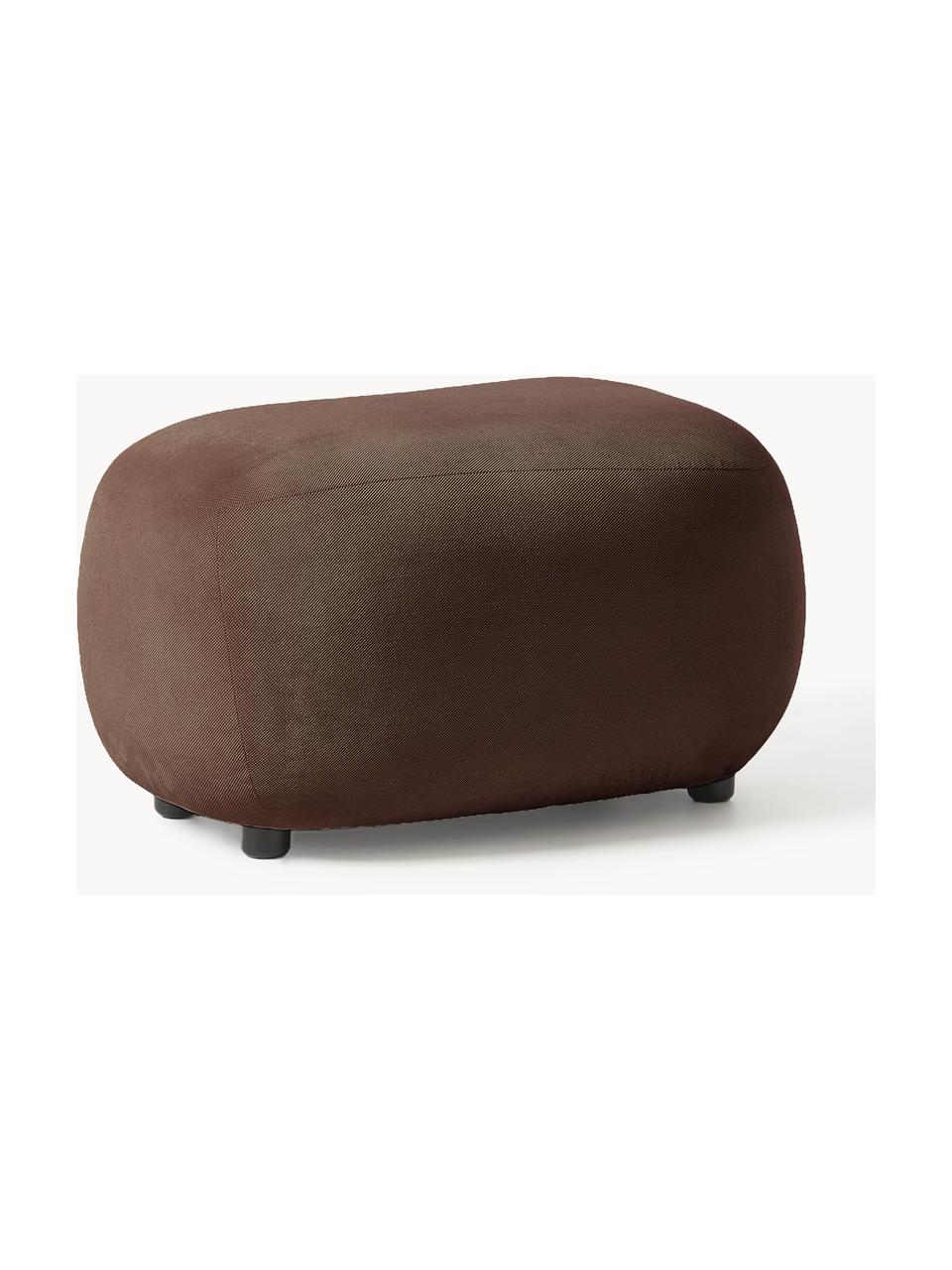 Hocker Alba, Bezug: 97 % Polyester, 3% Nylon , Füße: Kunststoff Dieses Produkt, Webstoff Dunkelbraun, B 70 x H 42 cm, gebogen links