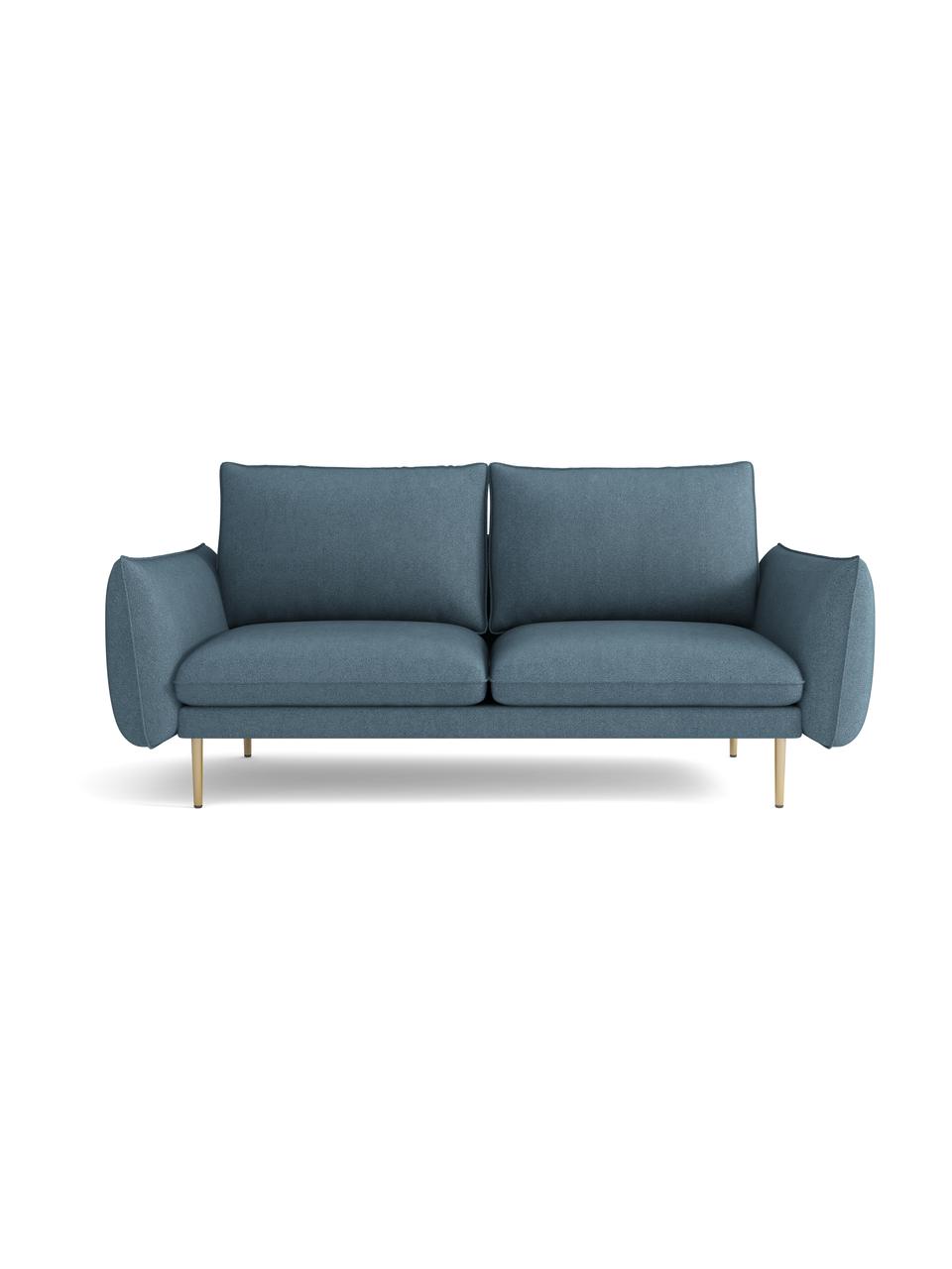 Sofá de terciopelo Largo (3 plazas), Tapizado: terciopelo (100% poliéste, Estructura: madera de haya, aglomerad, Patas: metal con pintura en polv, Terciopelo azul claro, An 210 x F 110 cm