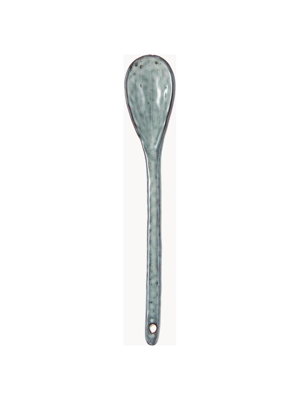 Teelöffel Nordic Sea, 2 Stück, Steingut, Graublau, L 16 cm
