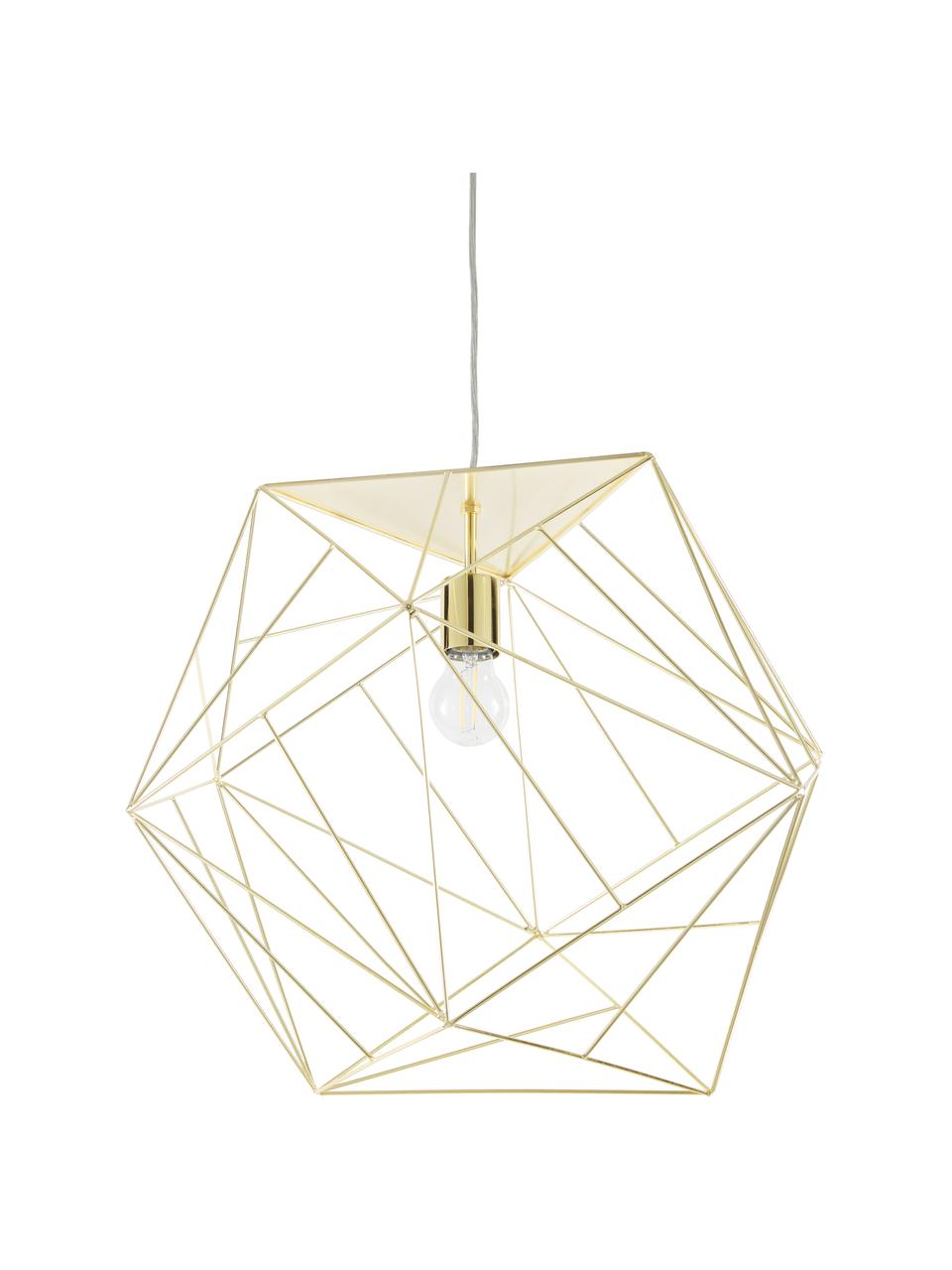 Design hanglamp Cape Town, Lampenkap: edelstaal, vermessingd, Baldakijn: metaal, Messingkleurig, Ø 51 x H 45 cm