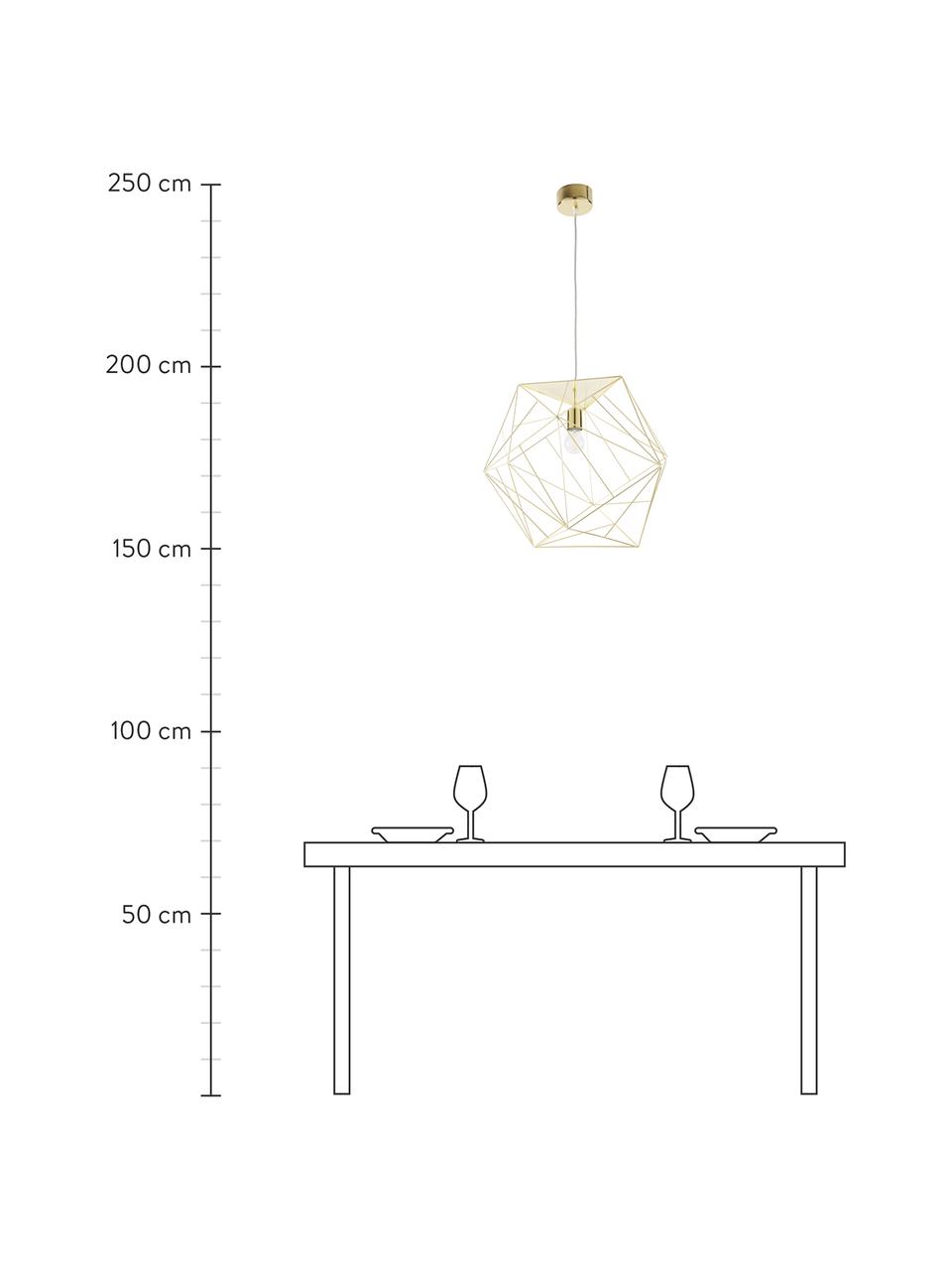 Design Pendelleuchte Cape Town, Lampenschirm: Edelstahl, vermessingt, Baldachin: Metall, Messing, Ø 51 x H 45 cm