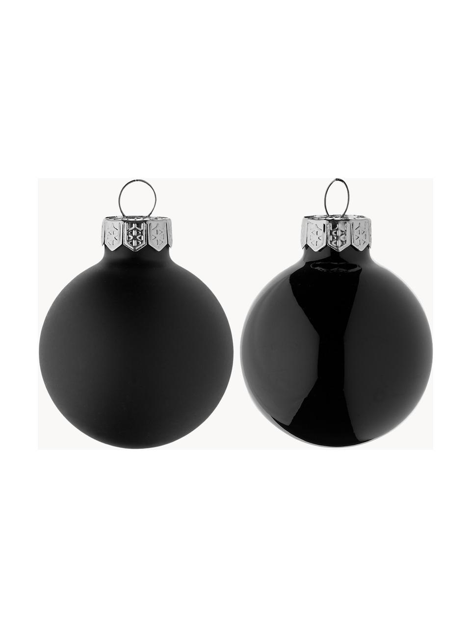 Bolas de Navidad Evergreen, tamaños diferentes, Negro, Ø 10 cm, 4 uds.