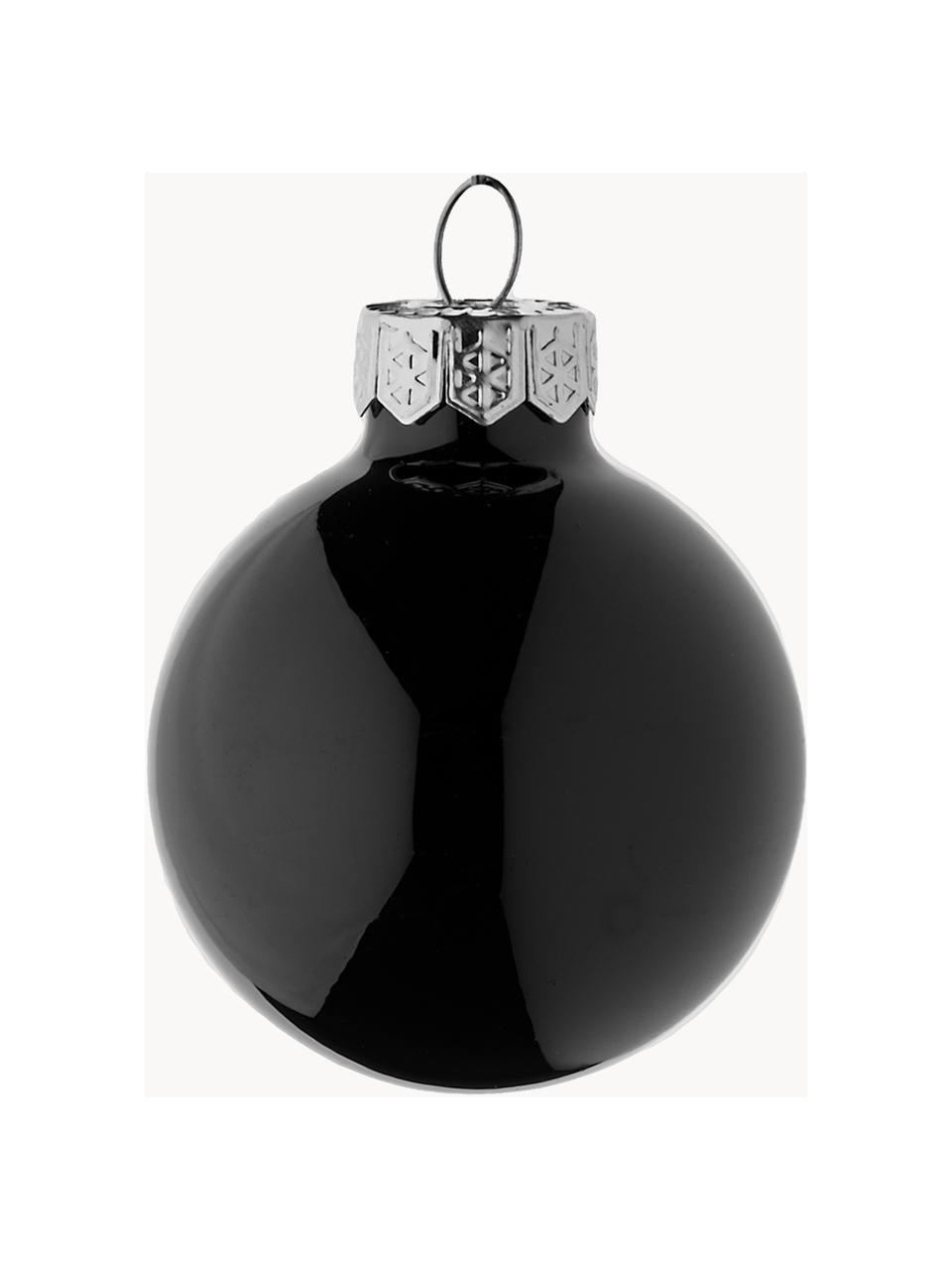 Boules de Noël Evergreen, sets de différentes tailles, Noir, Ø 10 cm, 4 pièces