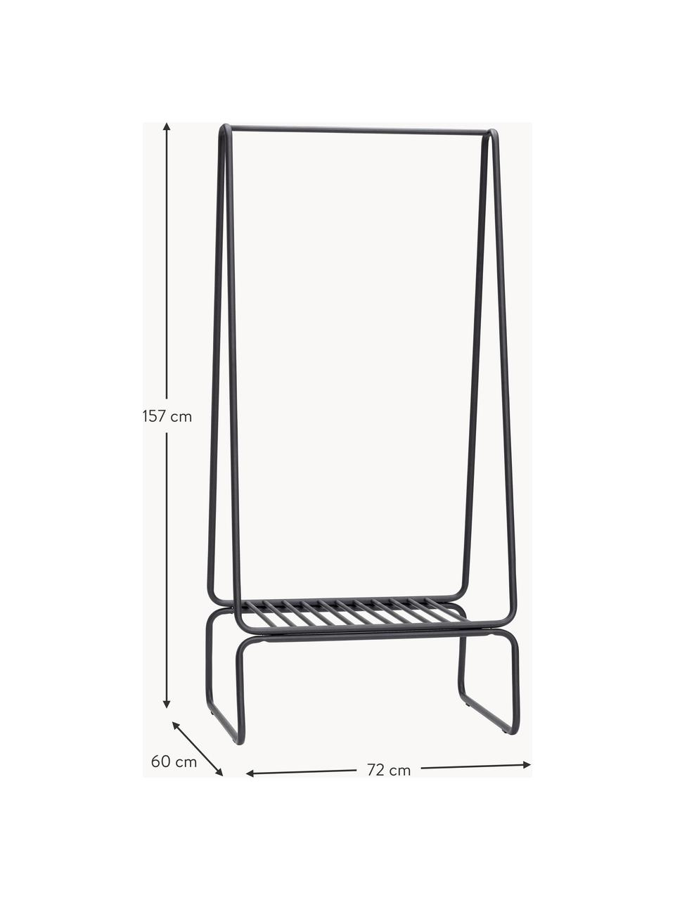 Appendiabiti Apply, Metallo rivestito, Nero, Larg. 72 x Alt. 157 cm