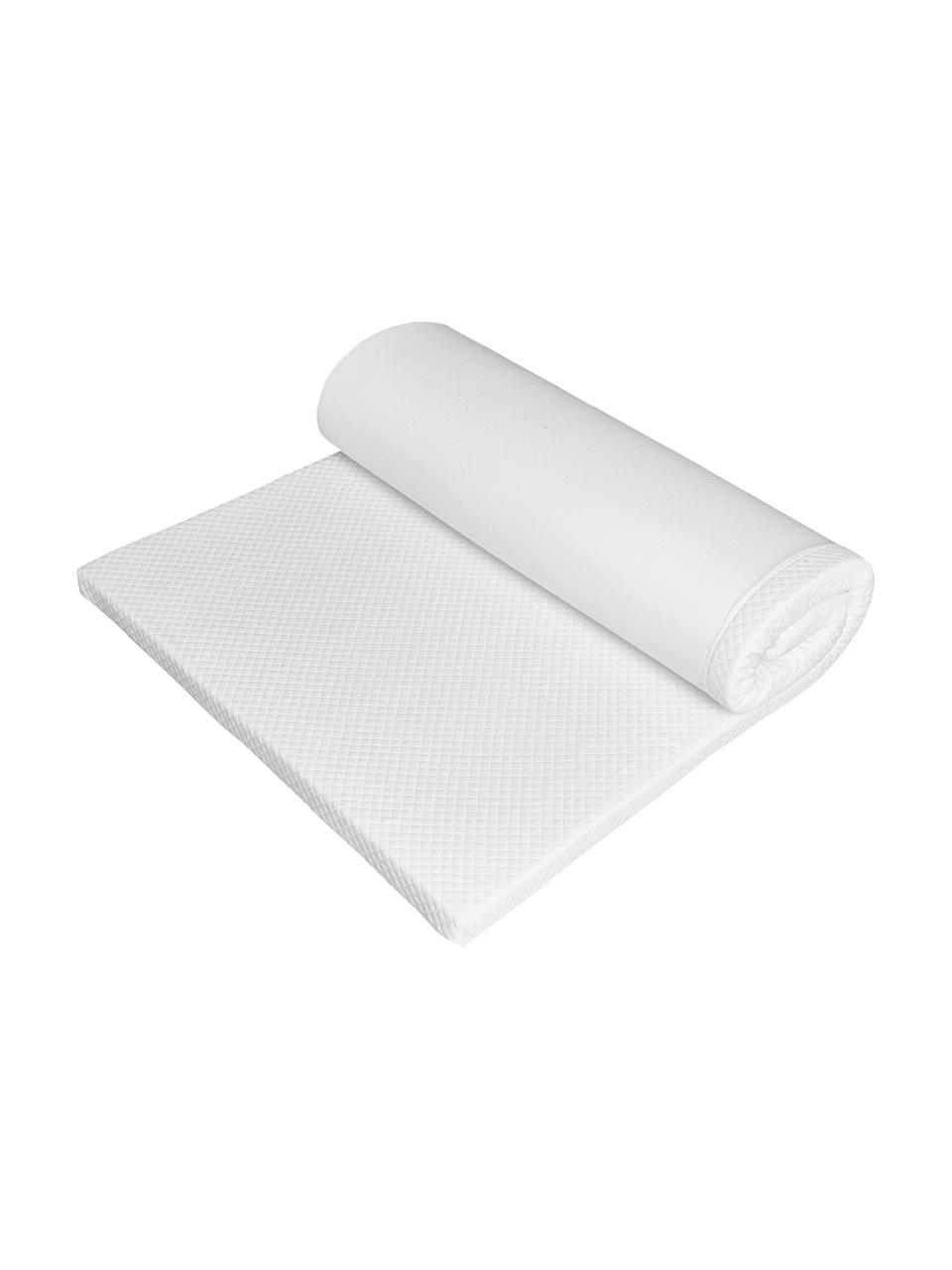 Viscoelastische Memory-Foam Matratzenauflage Premium, Bezug: 60% Polyester, 40% Viskos, Weiß, 200 x 200 cm