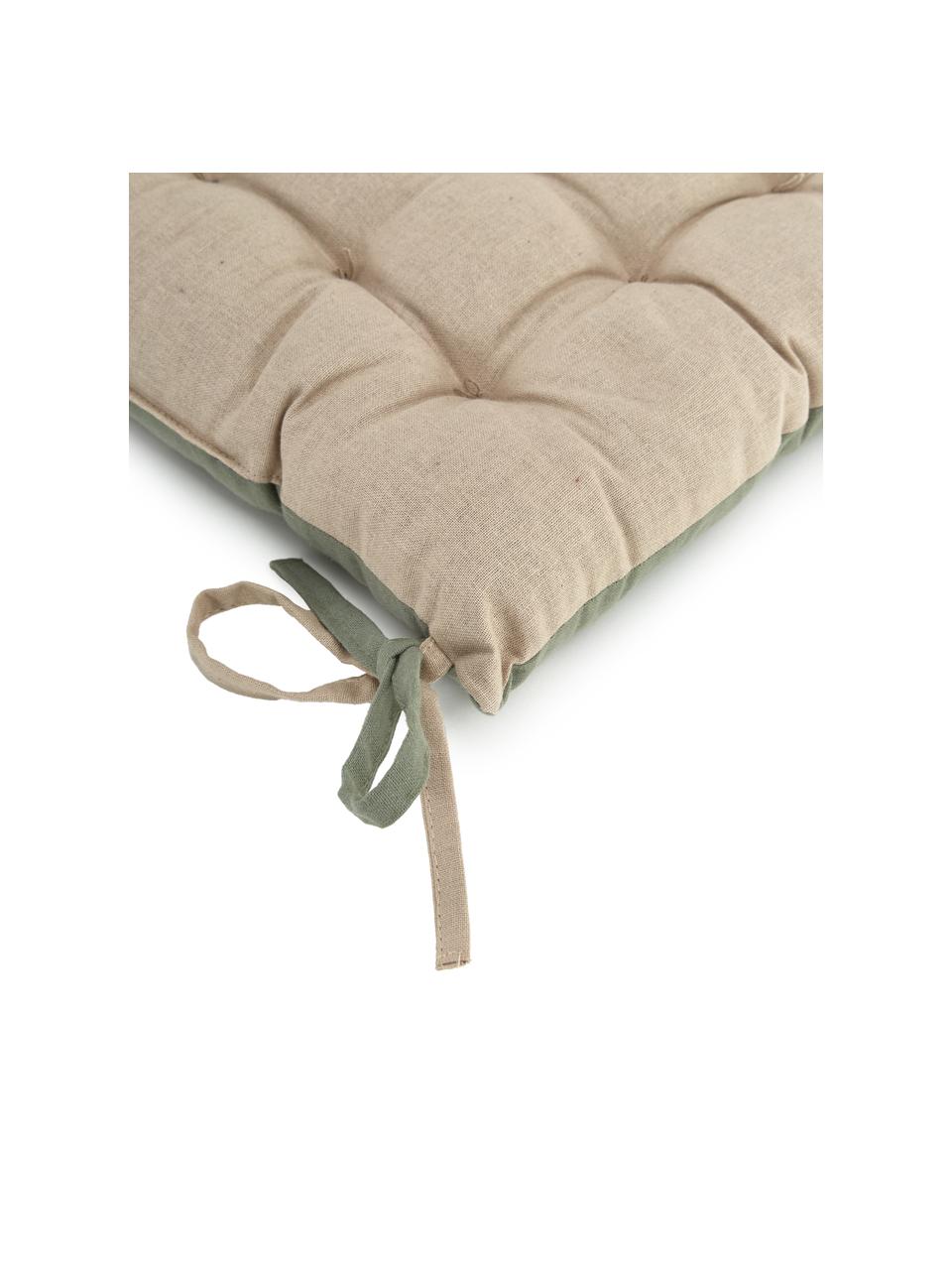 Oboustranný podsedák na židli Duo, Khaki, světle béžová, Š 40 cm, D 40 cm