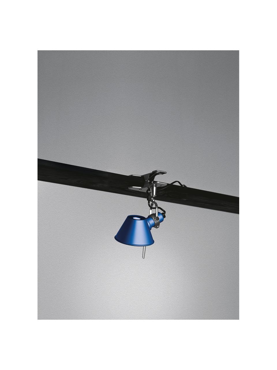 Kleine Klemm-Schreibtischlampe Tolomeo Micro Pinza, Lampenschirm: Aluminium, beschichtet, Blau, Ø 16 x H 20 cm