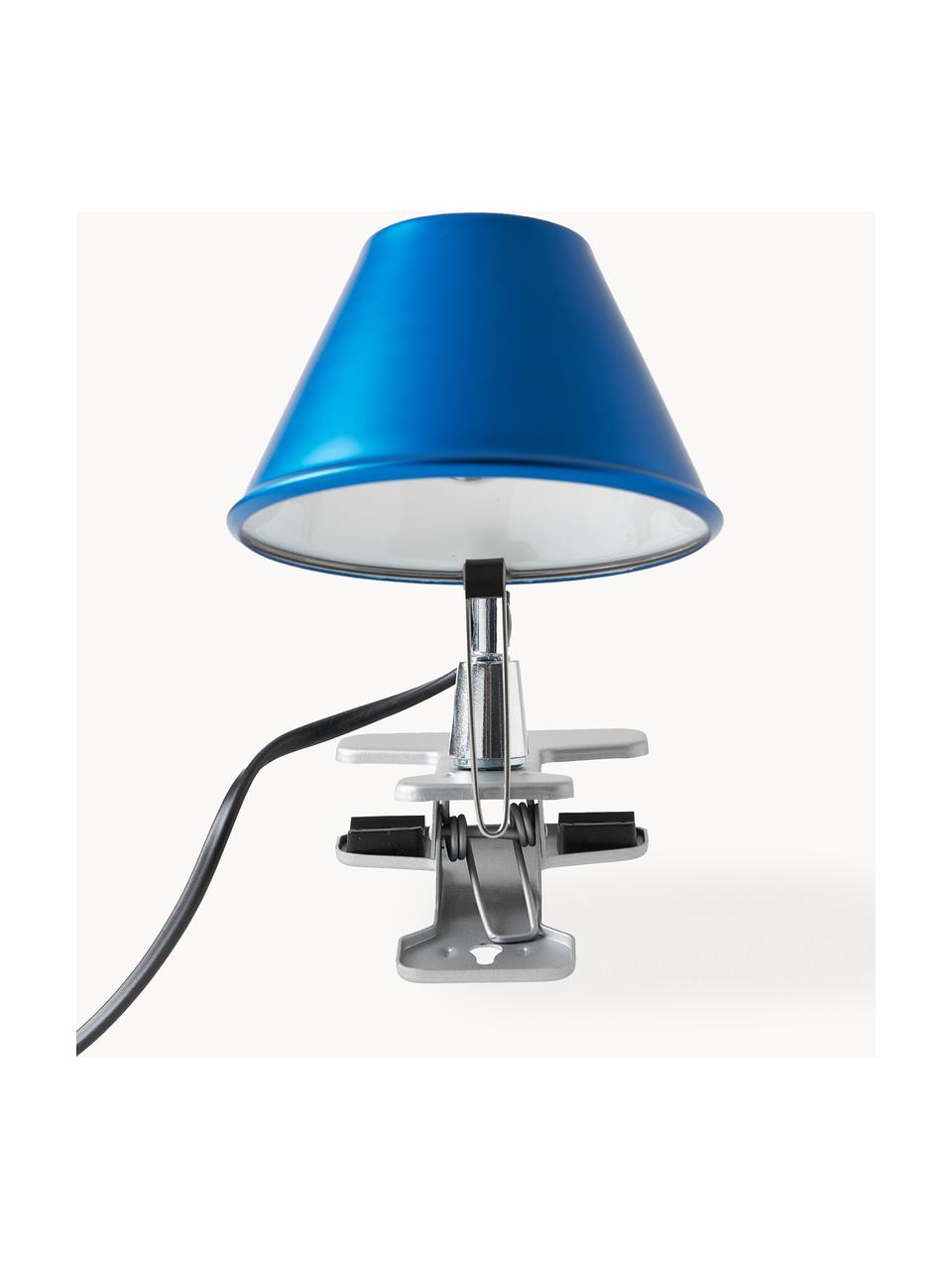 Kleine Klemm-Schreibtischlampe Tolomeo Micro Pinza, Lampenschirm: Aluminium, beschichtet, Blau, Ø 16 x H 20 cm