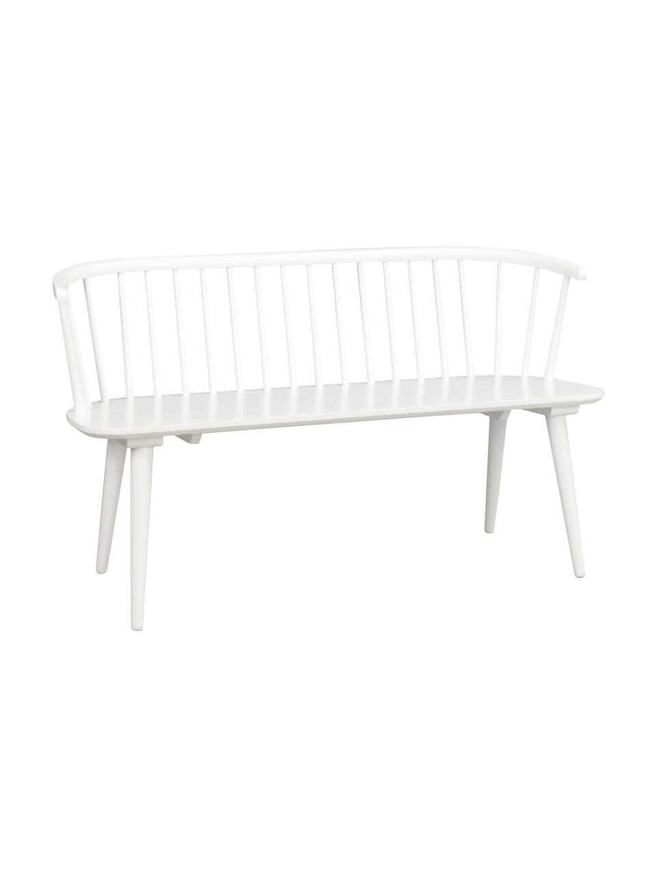 Banc en bois blanc style contemporain Carmen, Blanc