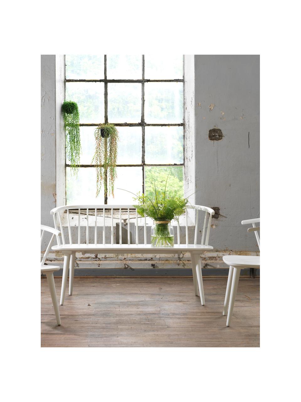 Banc en bois blanc style contemporain Carmen, Blanc