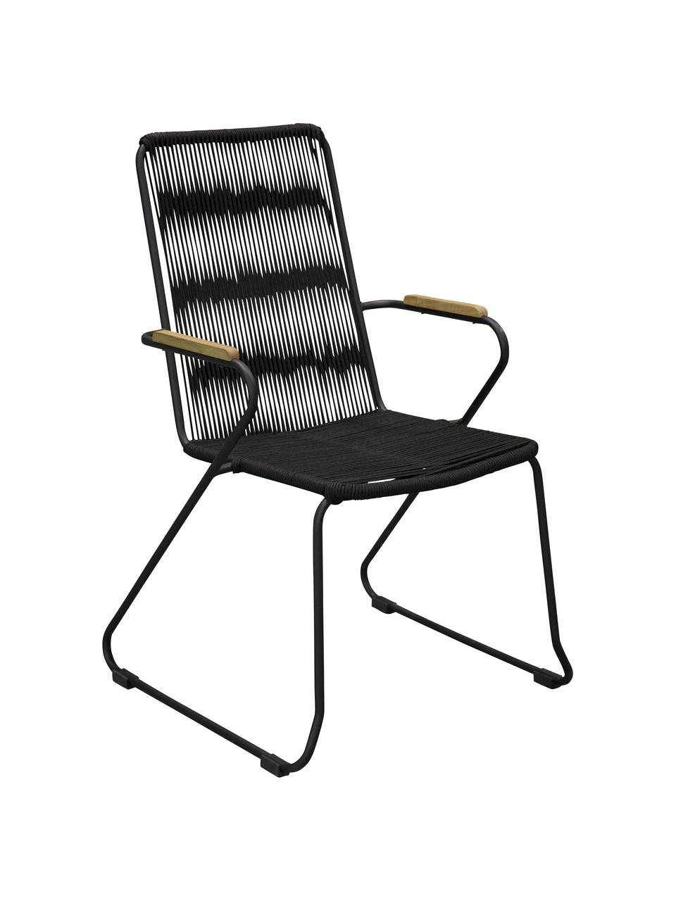Chaise de jardin à accoudoirs Bois, 2 pièces, Noir, brun, larg. 60 x prof. 63 cm