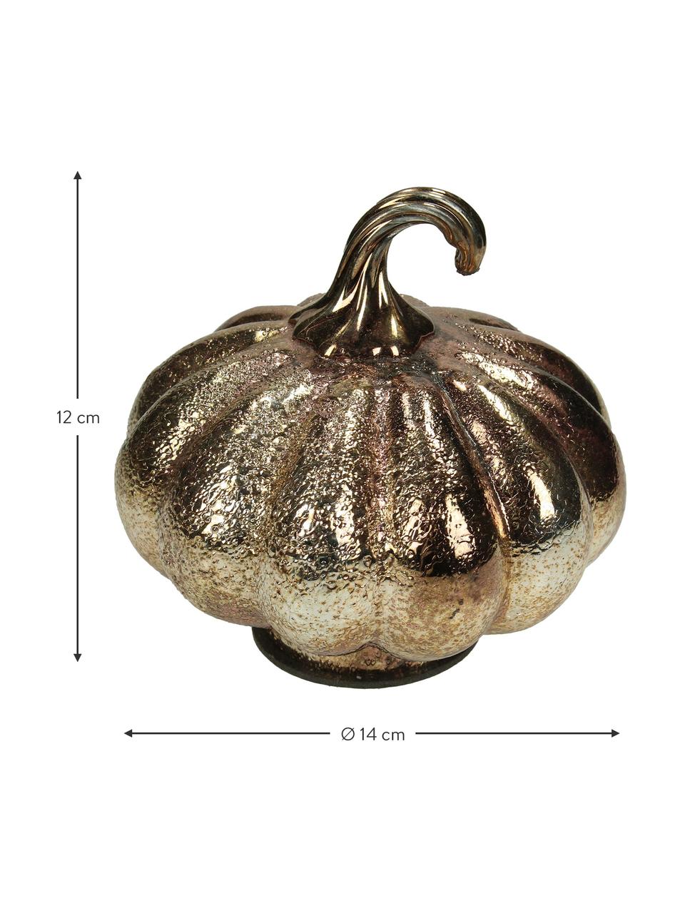Decoratief object Pumpkin van glas, Glas, Goudkleurig, Ø 14 x H 12 cm