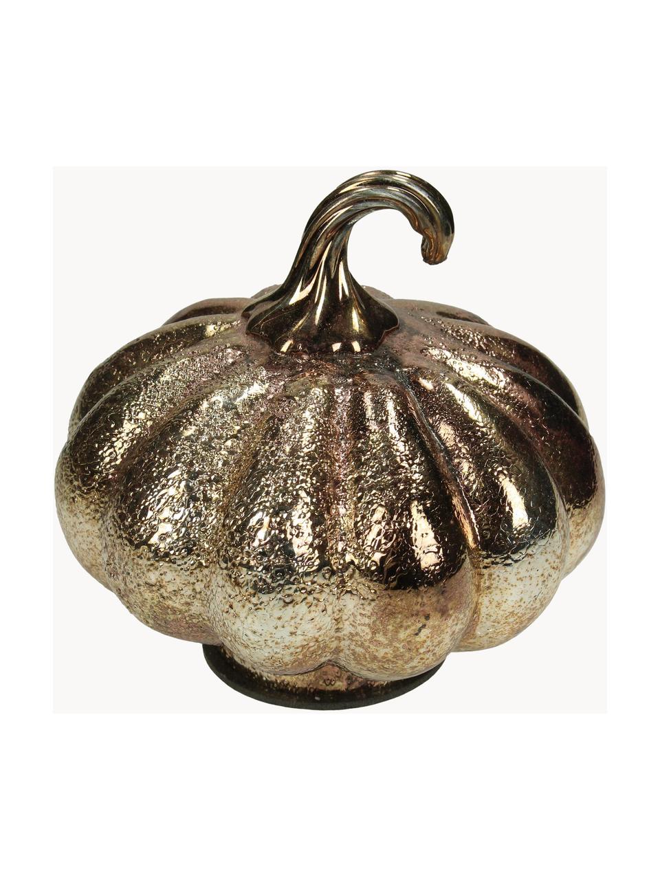 Decoratief object Pumpkin van glas, Glas, Glanzend goudkleurig, Ø 14 x H 12 cm