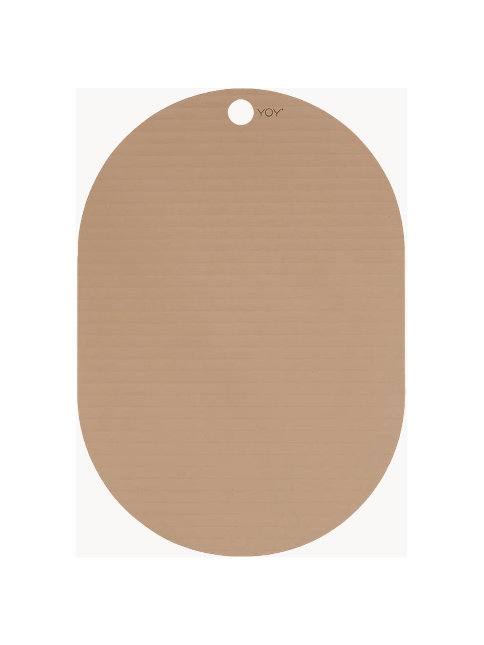 Placemats Ribbo in beige, 2 stuks, Siliconen, Beige, B 33 x L 46 cm