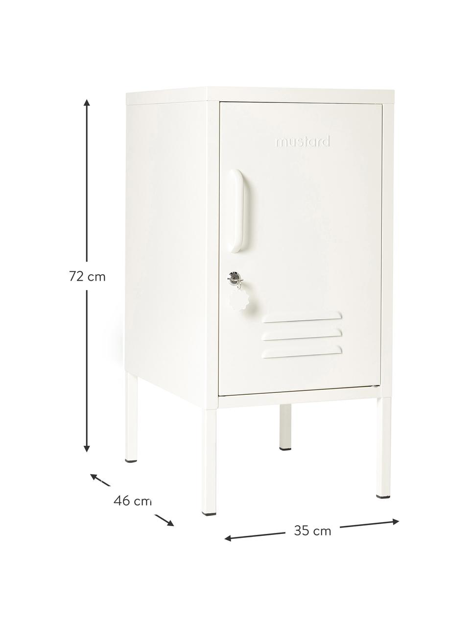 Szafka nocna z metalu The Shorty, Stal malowana proszkowo, Złamana biel, S 35 x W 72 cm