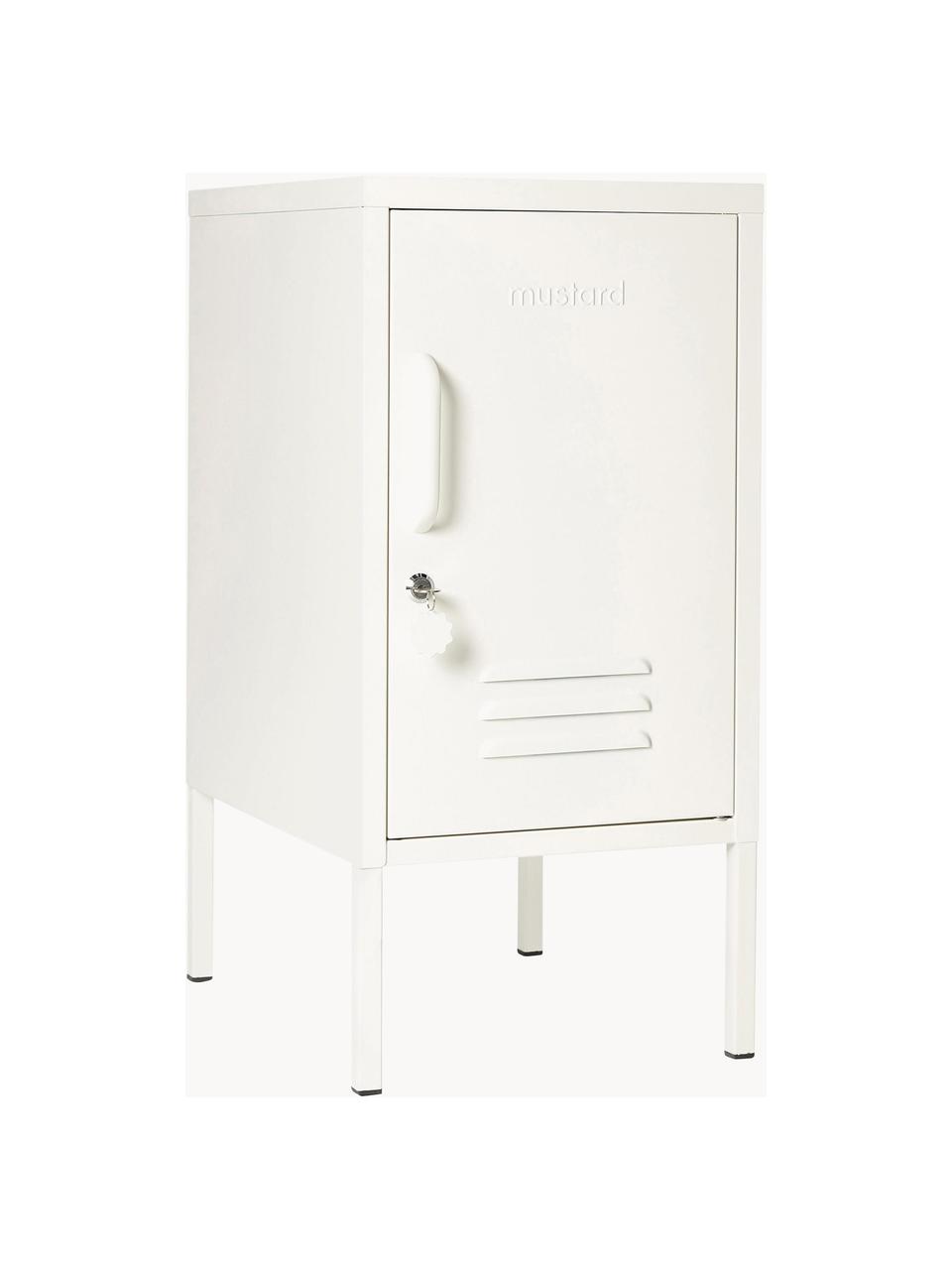 Szafka nocna z metalu The Shorty, Stal malowana proszkowo, Złamana biel, S 35 x W 72 cm