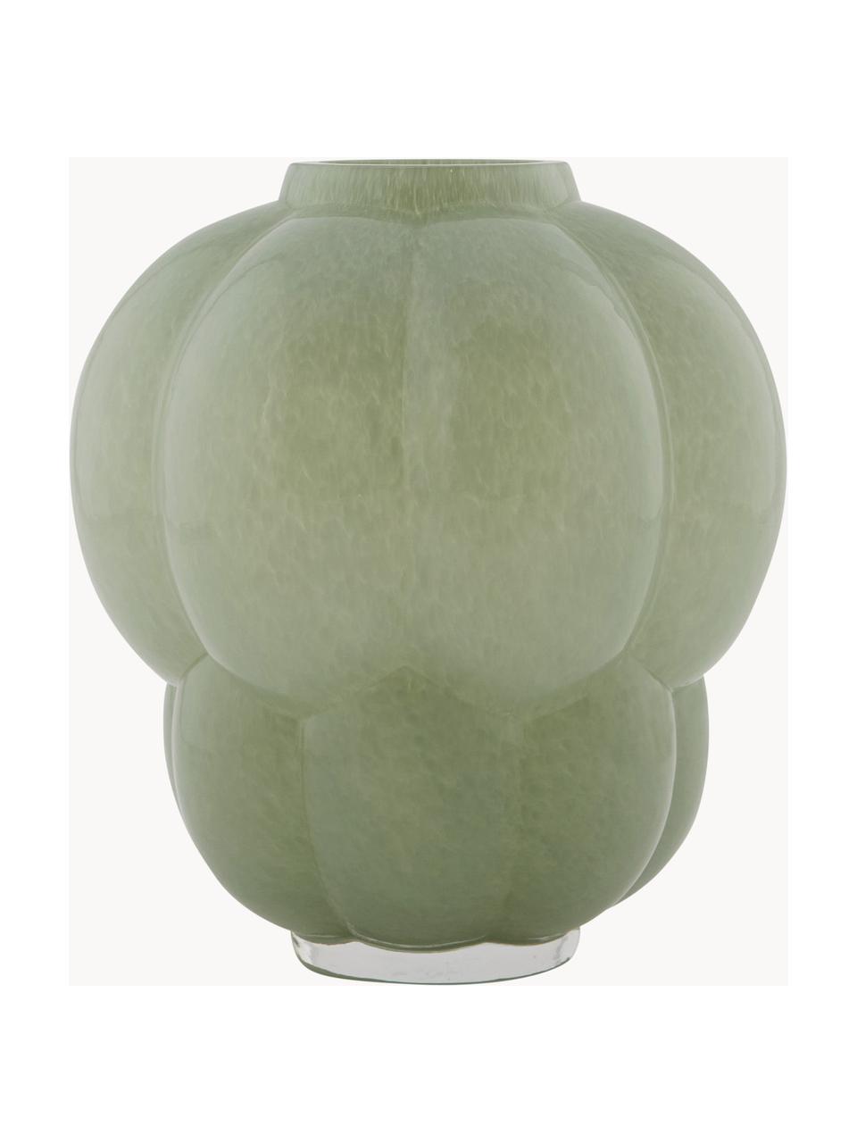 Skleněná váza Uva, V 22 cm, Sklo, Šalvějově zelená, Ø 20 cm, V 22 cm