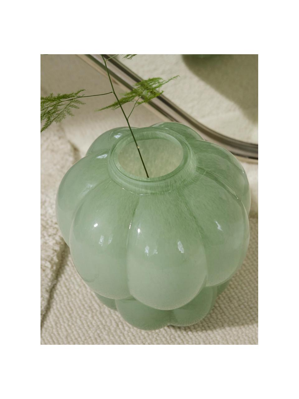 Glas-Vase UVA, H 22 cm, Glas, Salbeigrün, Ø 20 x H 22 cm