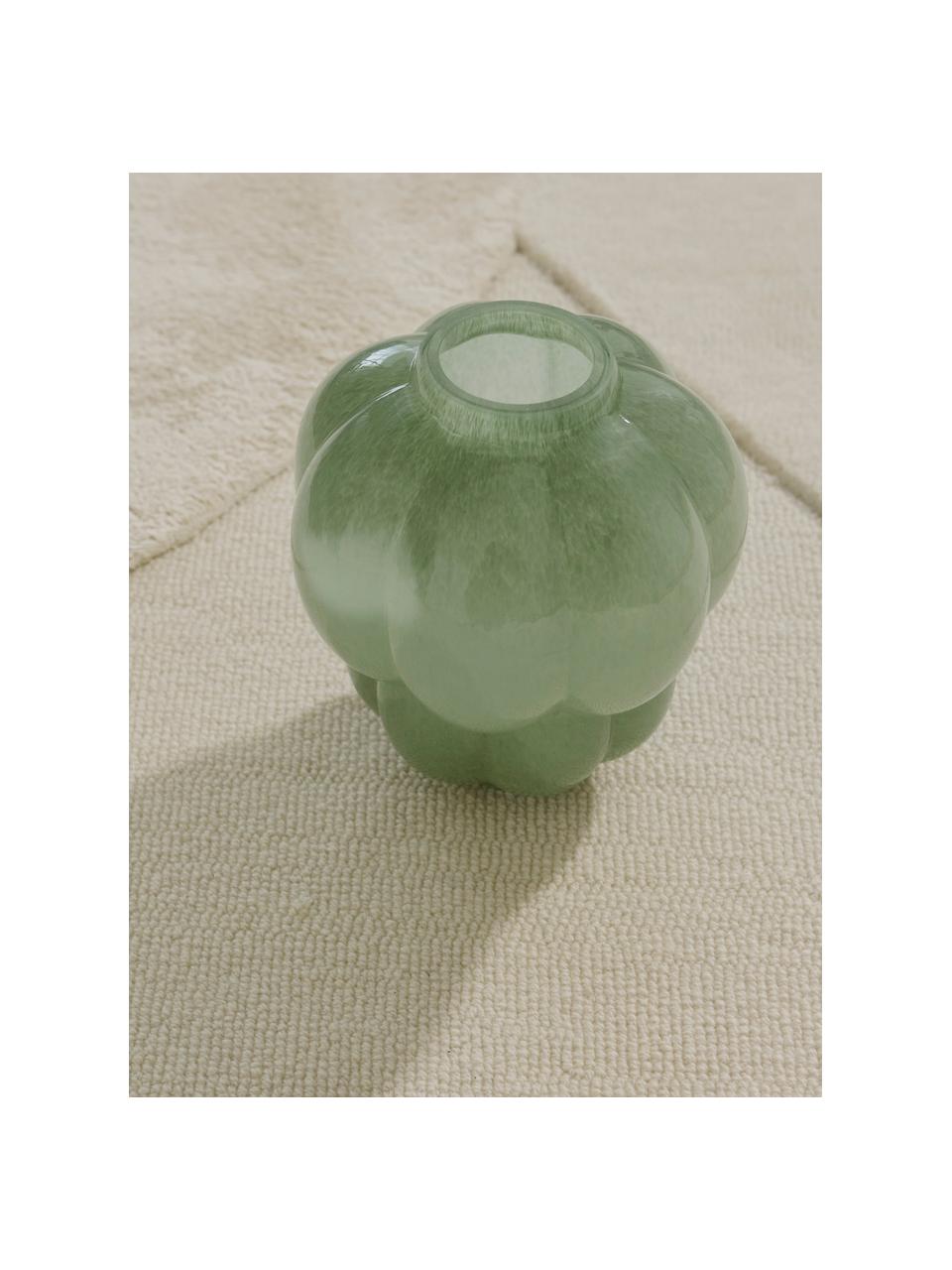 Jarrón de vidrio Uva, 22 cm, Vidrio, Verde salvia, Ø 20 x Al 22 cm