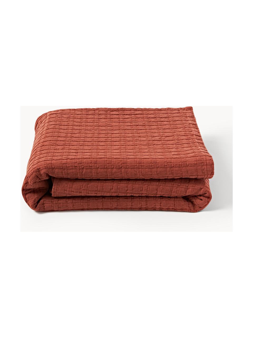 Copriletto in piqué waffle Orville, 100% cotone

Il materiale utilizzato in questo prodotto è testato per le sostanze nocive e certificato secondo l'OEKO-TEX Standard 100 - Textile by OEKO-TEX® , CITEVE, 4265CIT., Rosso ruggine, Larg. 180 x Lung. 250 cm (per letti da 140 x 200 cm)