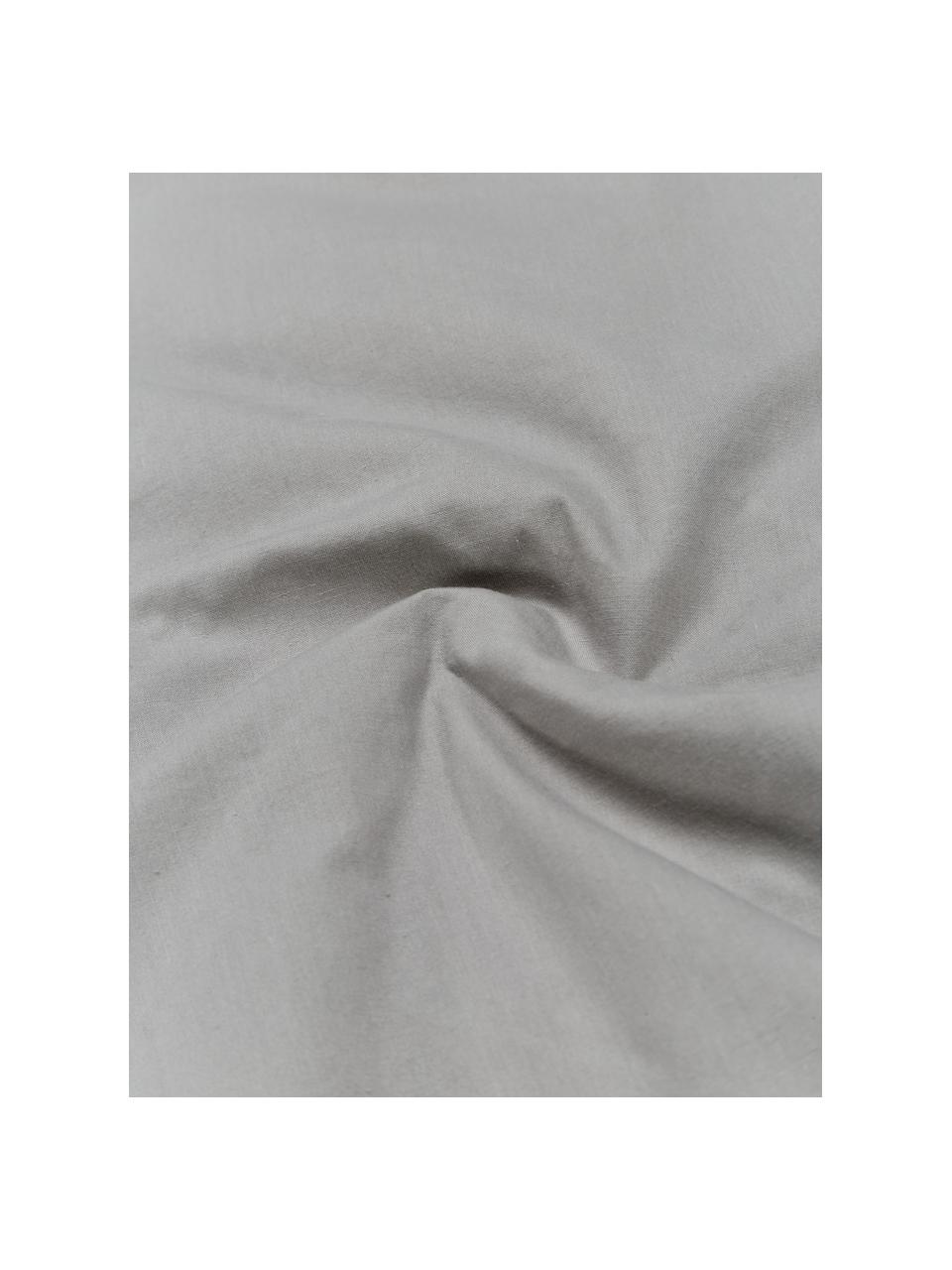 Baumwollperkal-Kissenbezug Faith mit getufteter Verzierung, 100% Baumwolle, Grau, B 50 x L 50 cm