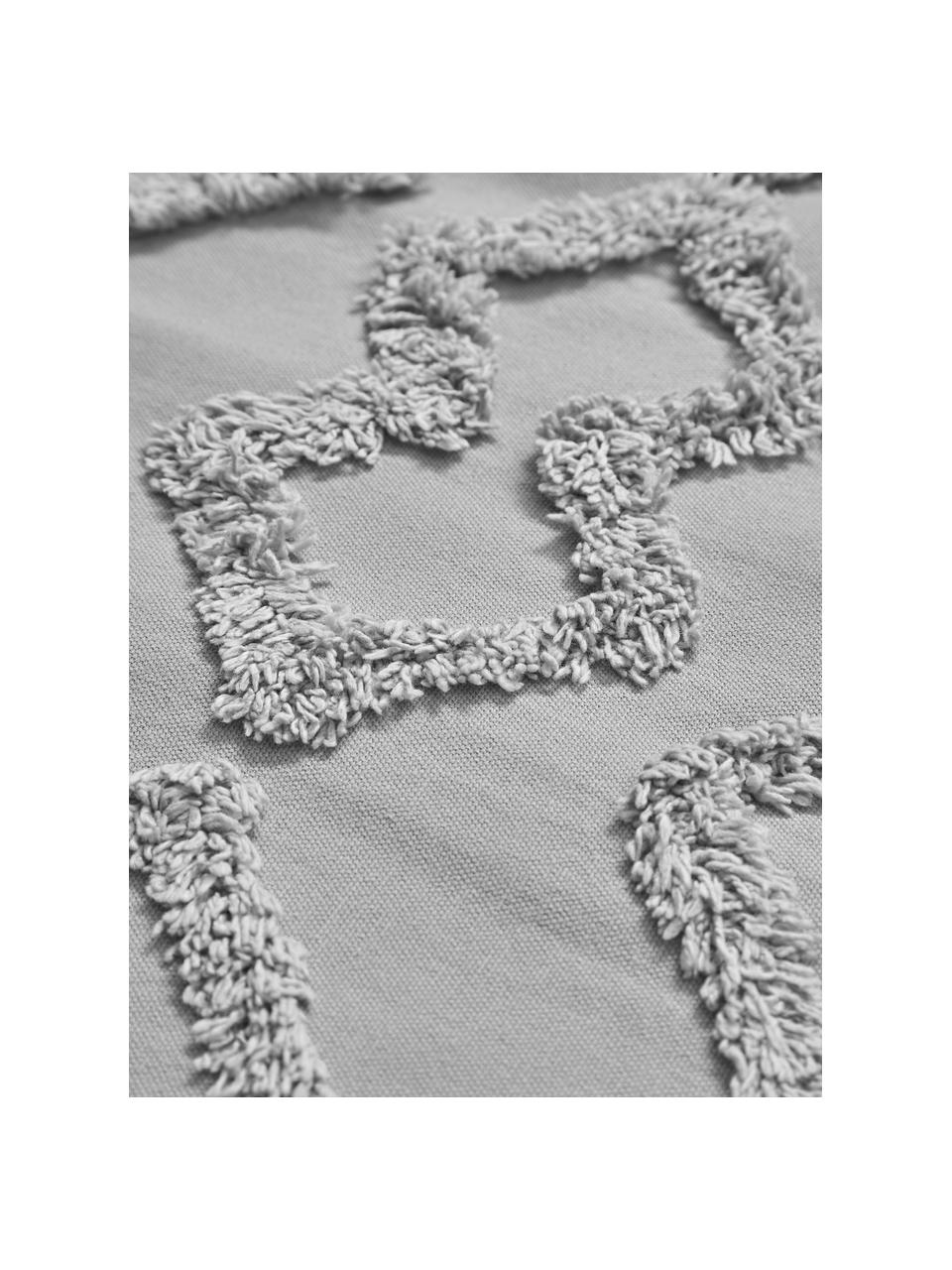 Povlak na polštář z bavlněného perkálu s všívaným zdobením Faith, 100 % bavlna, Šedá, Š 50 cm, D 50 cm