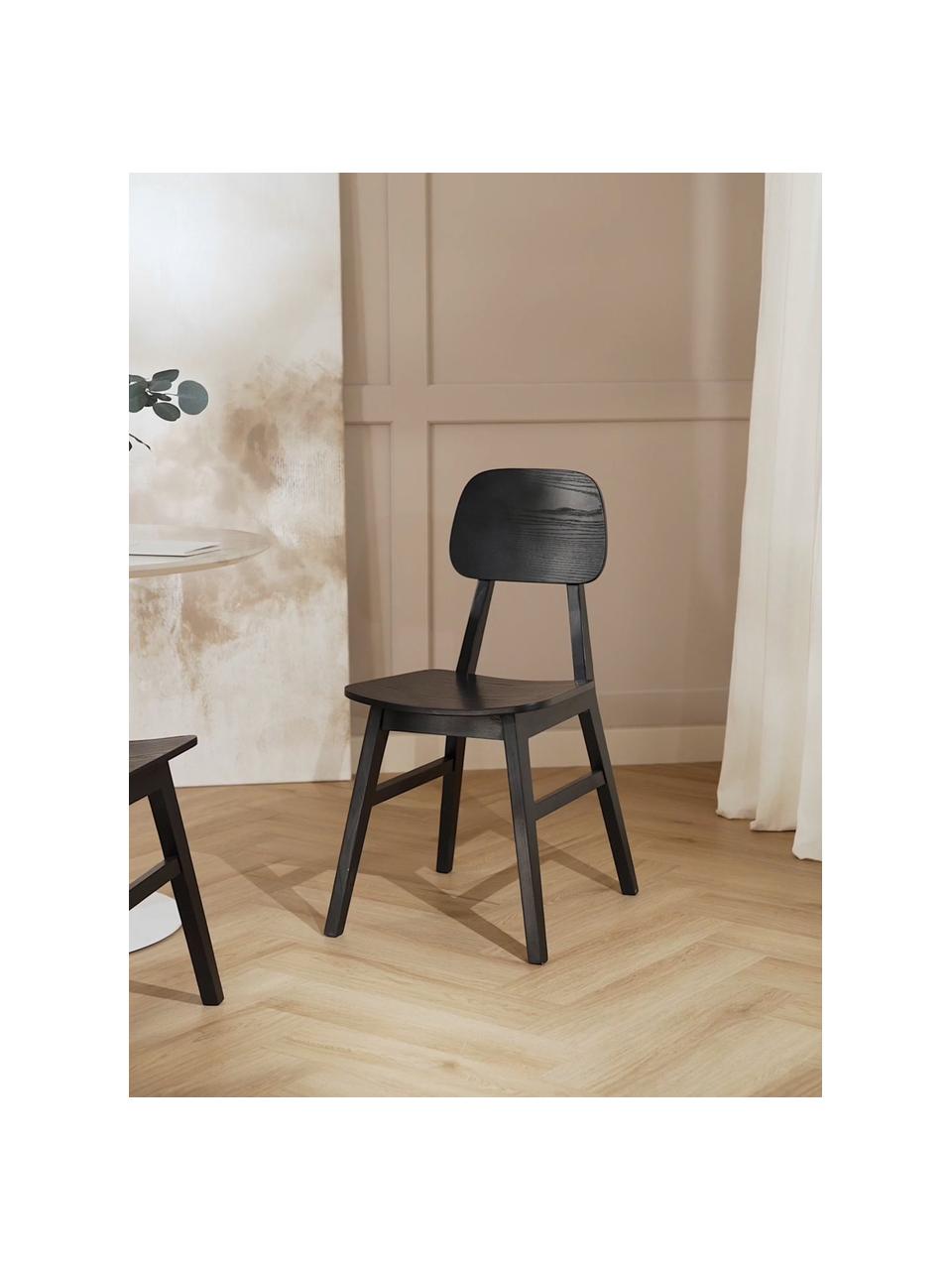 Drevená stolička Akina, 2 ks, Čierna, Š 45 x V 86 cm