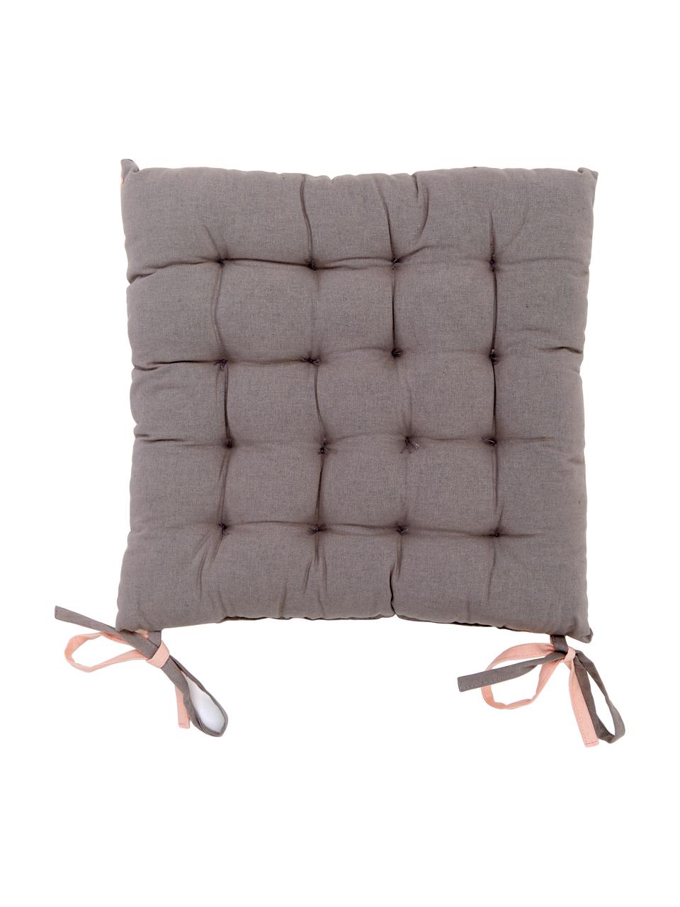 Cuscino sedia reversibile rosa/grigio Duo 2 pz, Rosa cipria, grigio, Larg. 35 x Lung. 35 cm