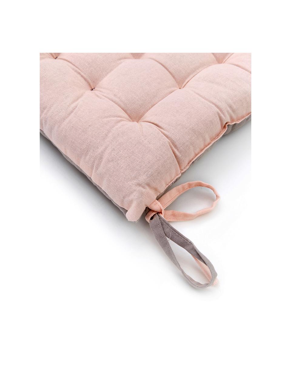 Coussin de chaise réversible rose/gris Duo, 2 pièces, Rose blush, gris, larg. 35 x long. 35 cm