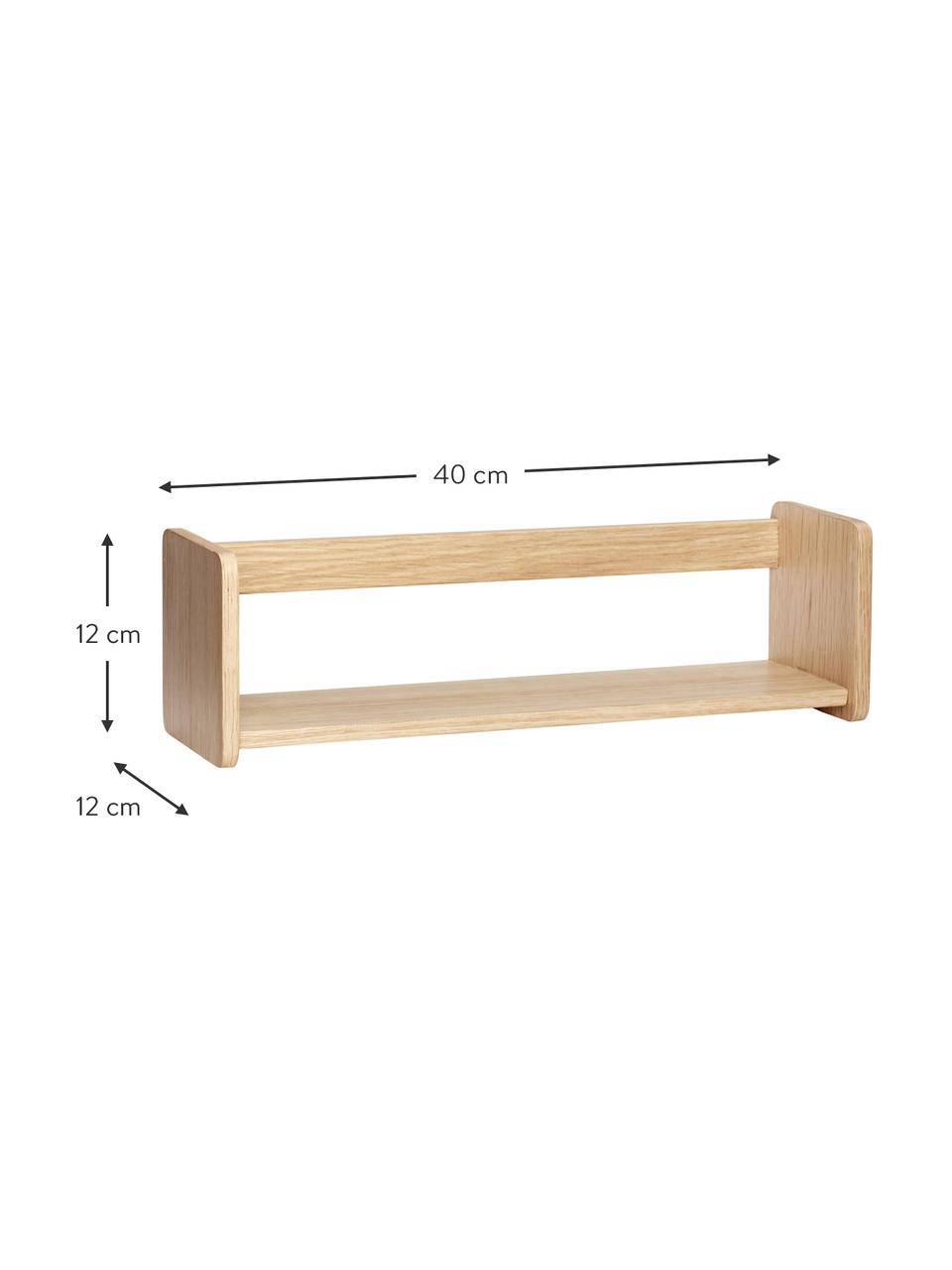 Wandregal Nomad aus Eichenholz, 100 % Eichenholz, FSC-zertifiziert, Eichenholz, B 40 x H 12 cm