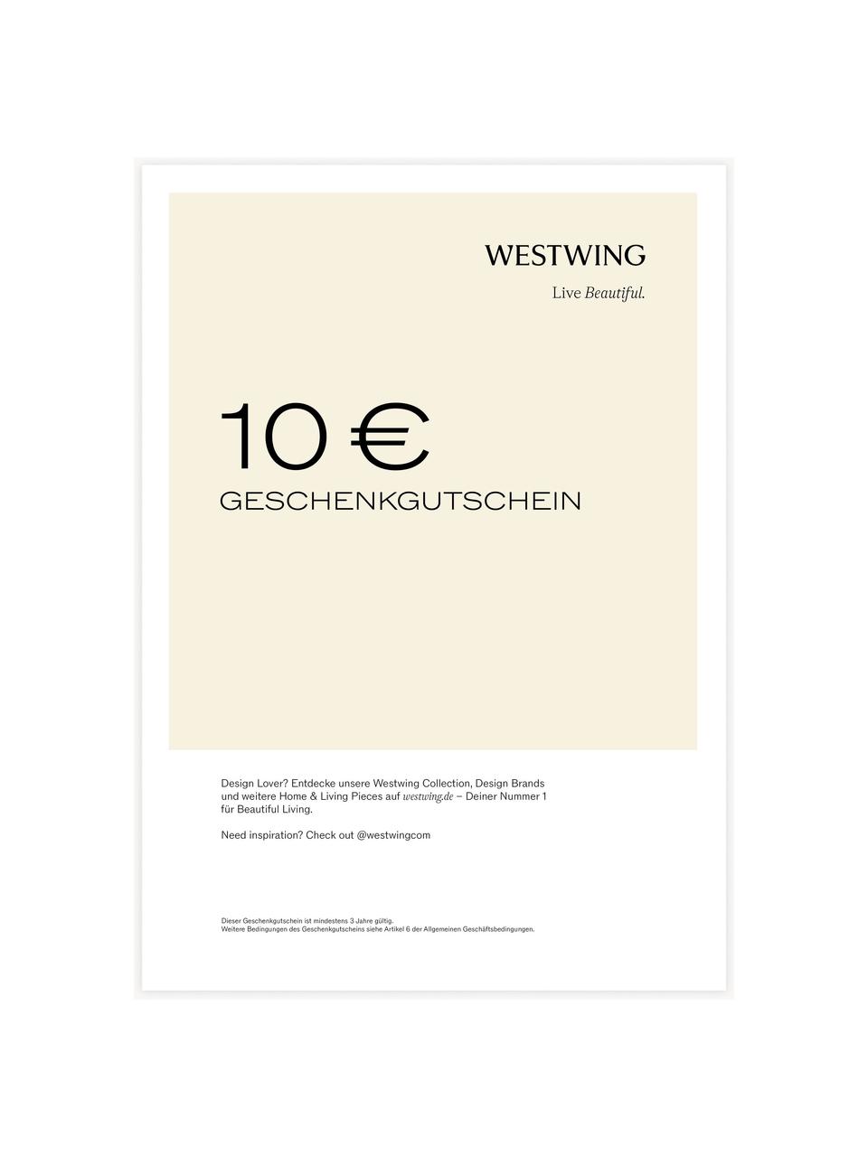 Gutschein zum Ausdrucken, Digitaler Gutschein zum selbst Ausdrucken und sofort verwenden! 
Nach Zahlungseingang erhältst Du direkt eine E-Mail mit dem Link zu Deinem Gutschein. Du kannst einfach die PDF-Datei abspeichern und ausdrucken., Cremeweiß, Schwarz, 10