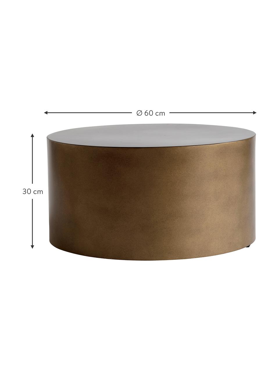 Ronde metalen salontafel Metdrum in honingkleuren, Metaal, Honingkleurig, Ø 60 x H 30 cm